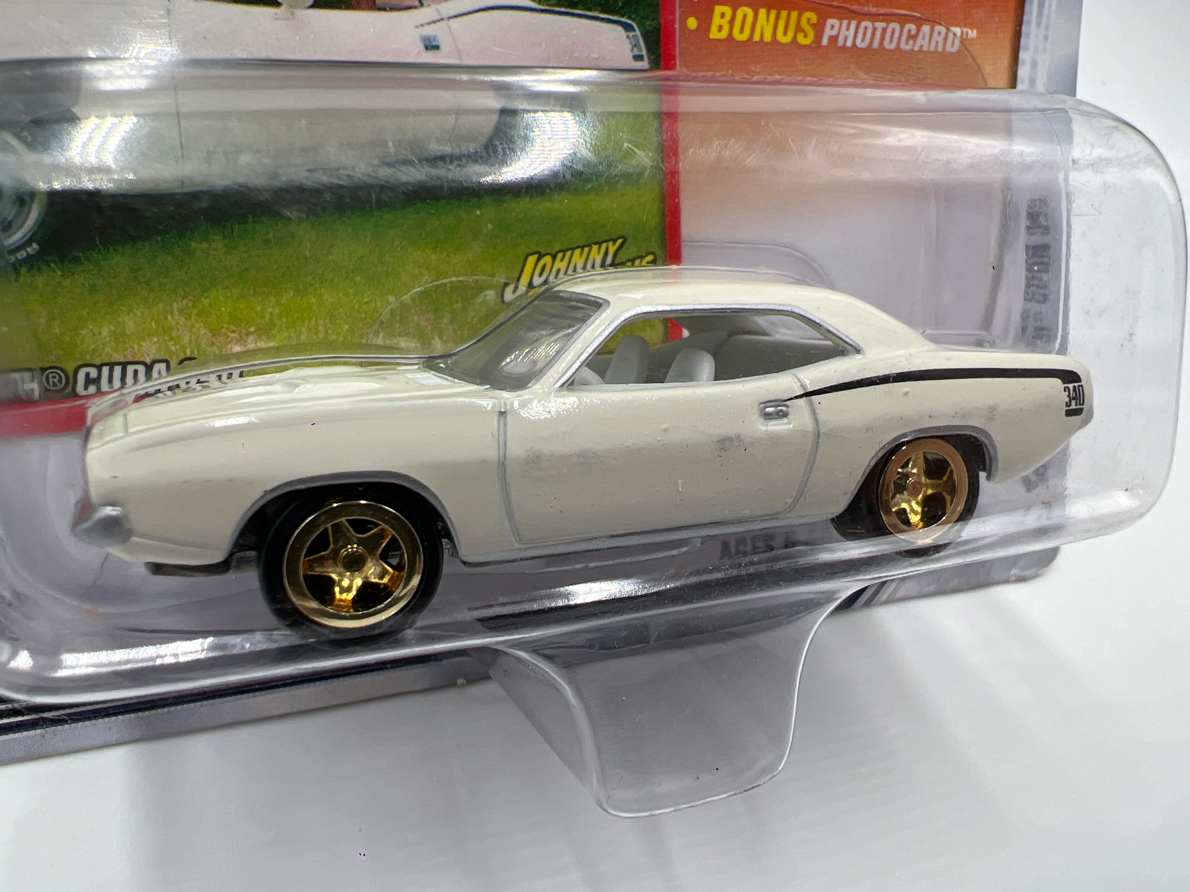 Johnny Lightning White Lightning Chase Mopar Or No Car #29 1970 Plymouth Cuda 340 White - Image 3