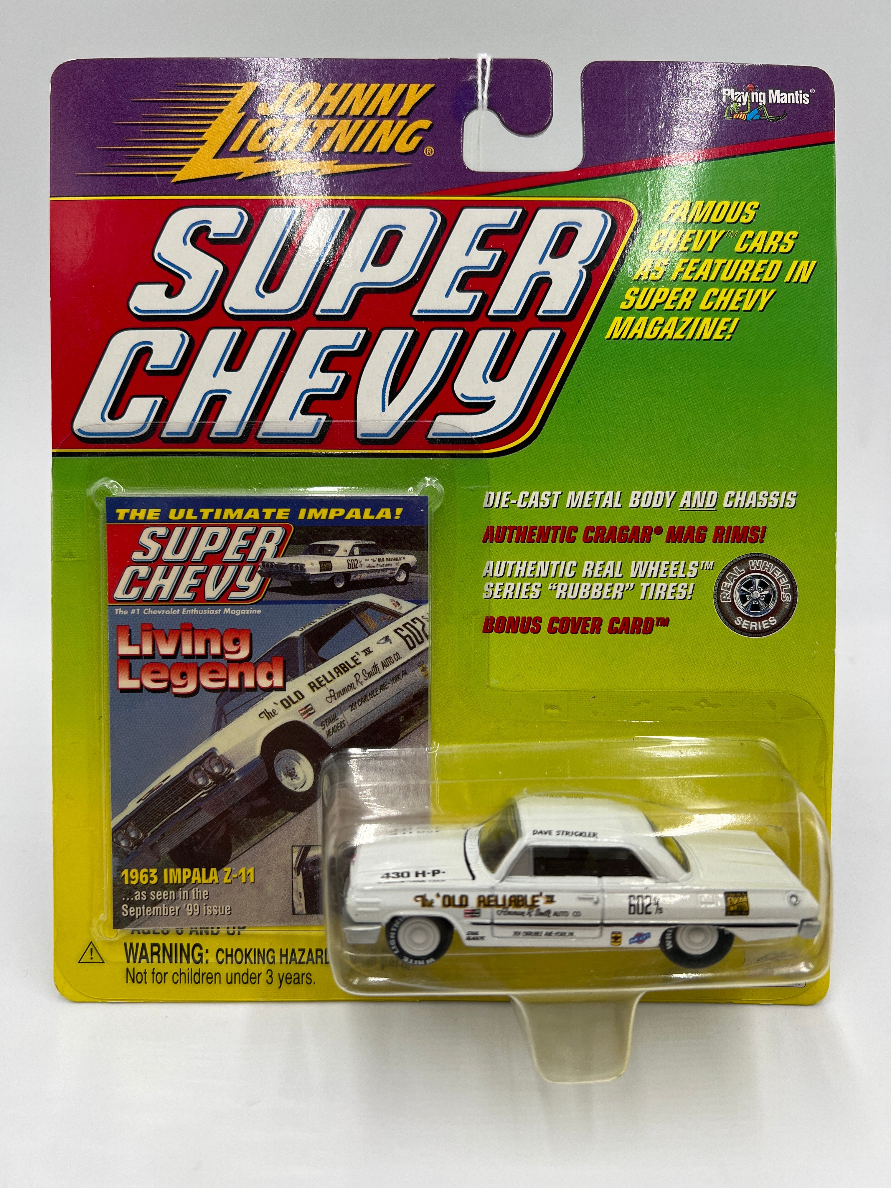 Johnny Lightning White Lightning Chase Super Chevy 1963 Impala Z-11 White - Image 2