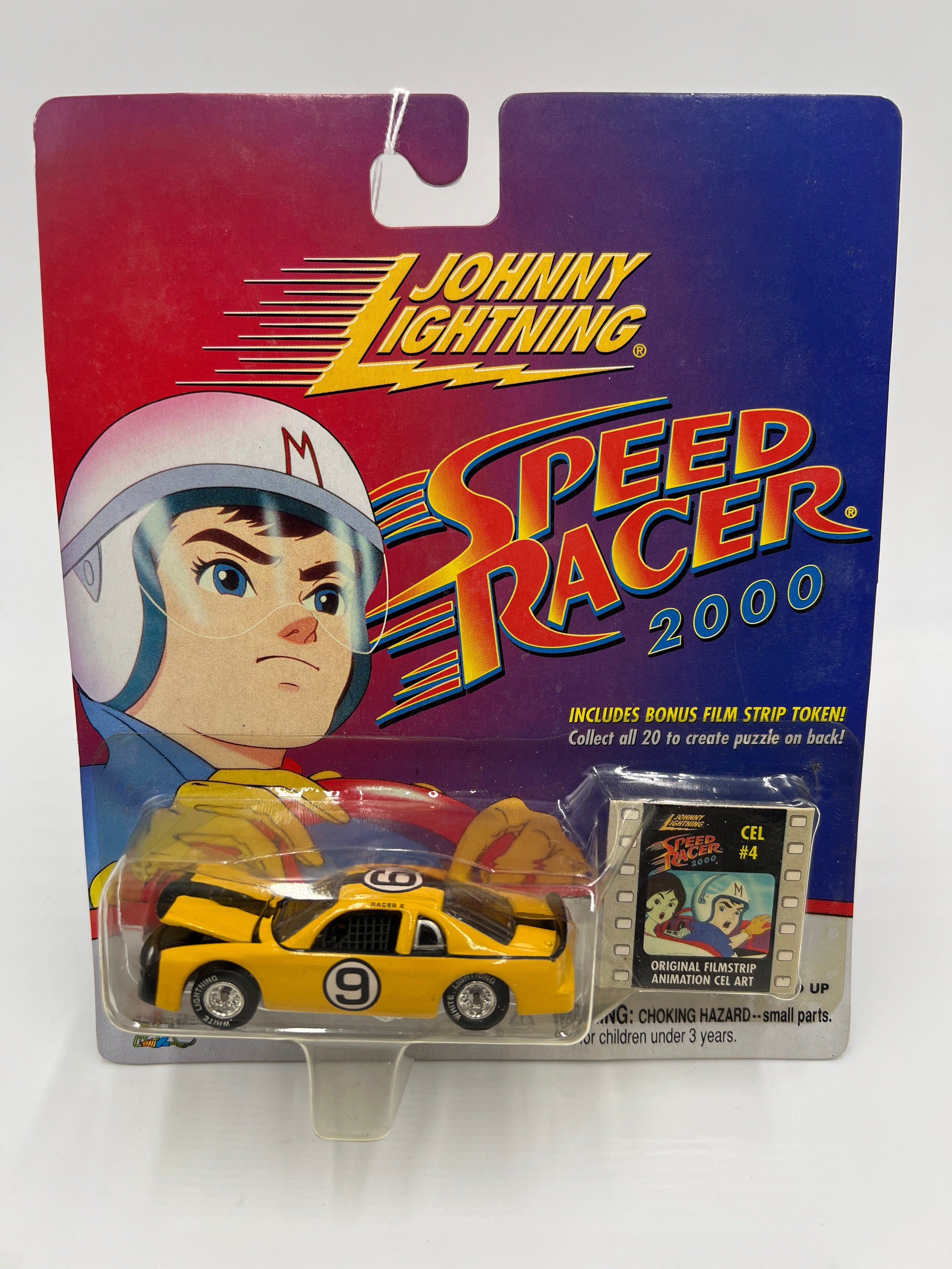 Johnny Lightning White Lightning Chase Speed Racer 2000 CEL #4 Racer X Stock Car Yellow - Image 2