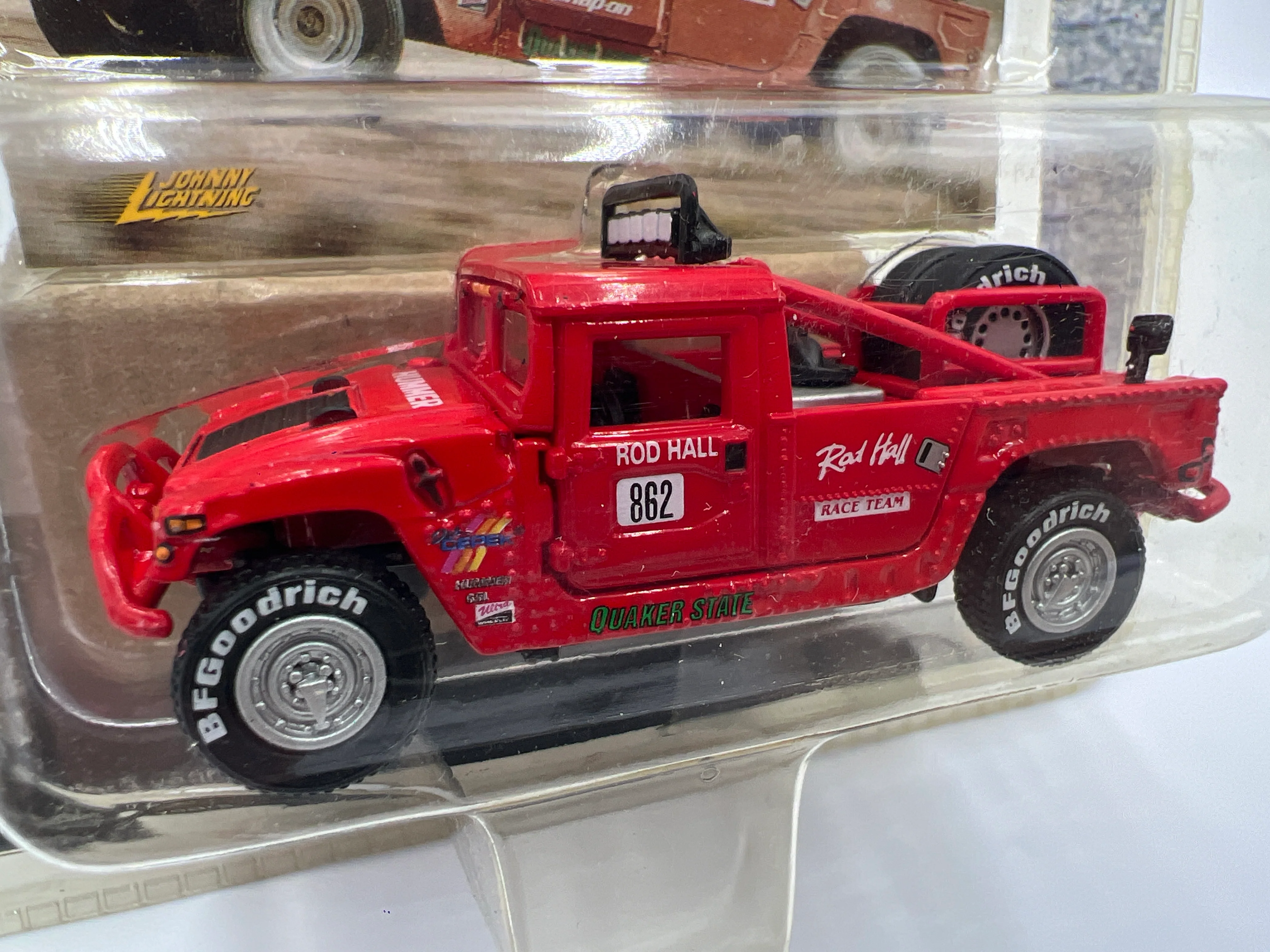 Johnny Lightning Hummer Series Rod Hall Off Road Racing Hummer Red 220D - Image 3