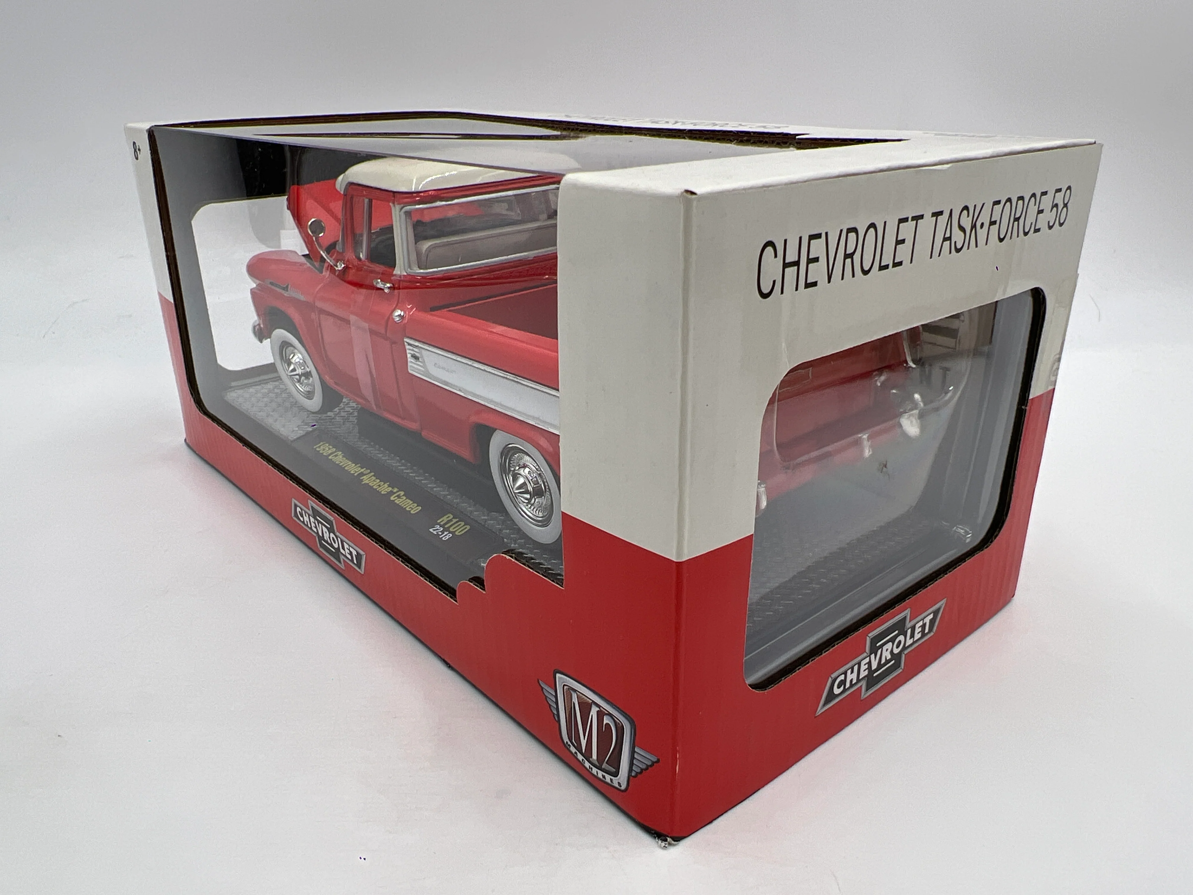 M2 Machines 1/24 Task Force 58 1958 Chevrolet Apache Cameo Red R100 - Image 3