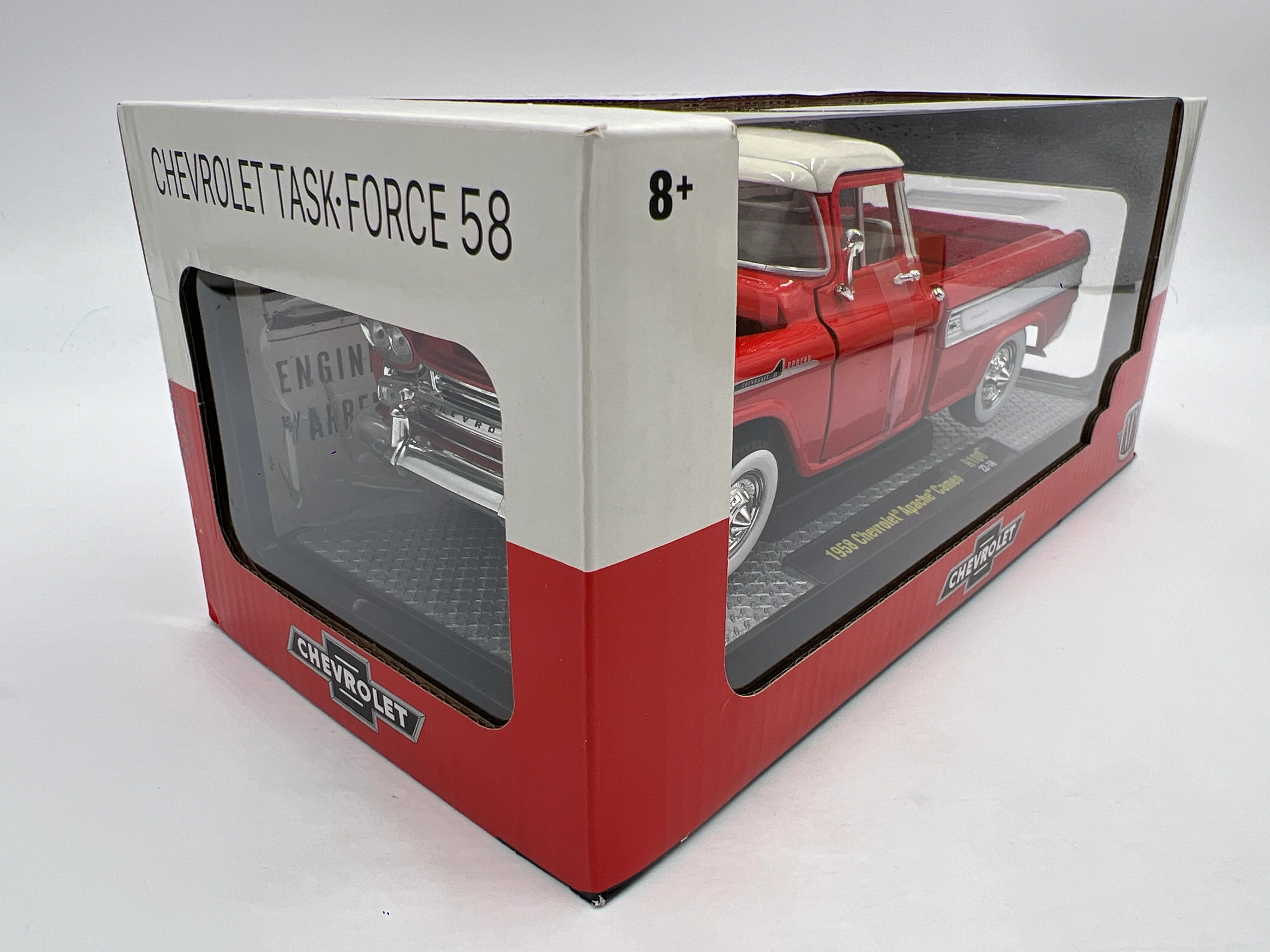 M2 Machines 1/24 Task Force 58 1958 Chevrolet Apache Cameo Red R100 - Image 4