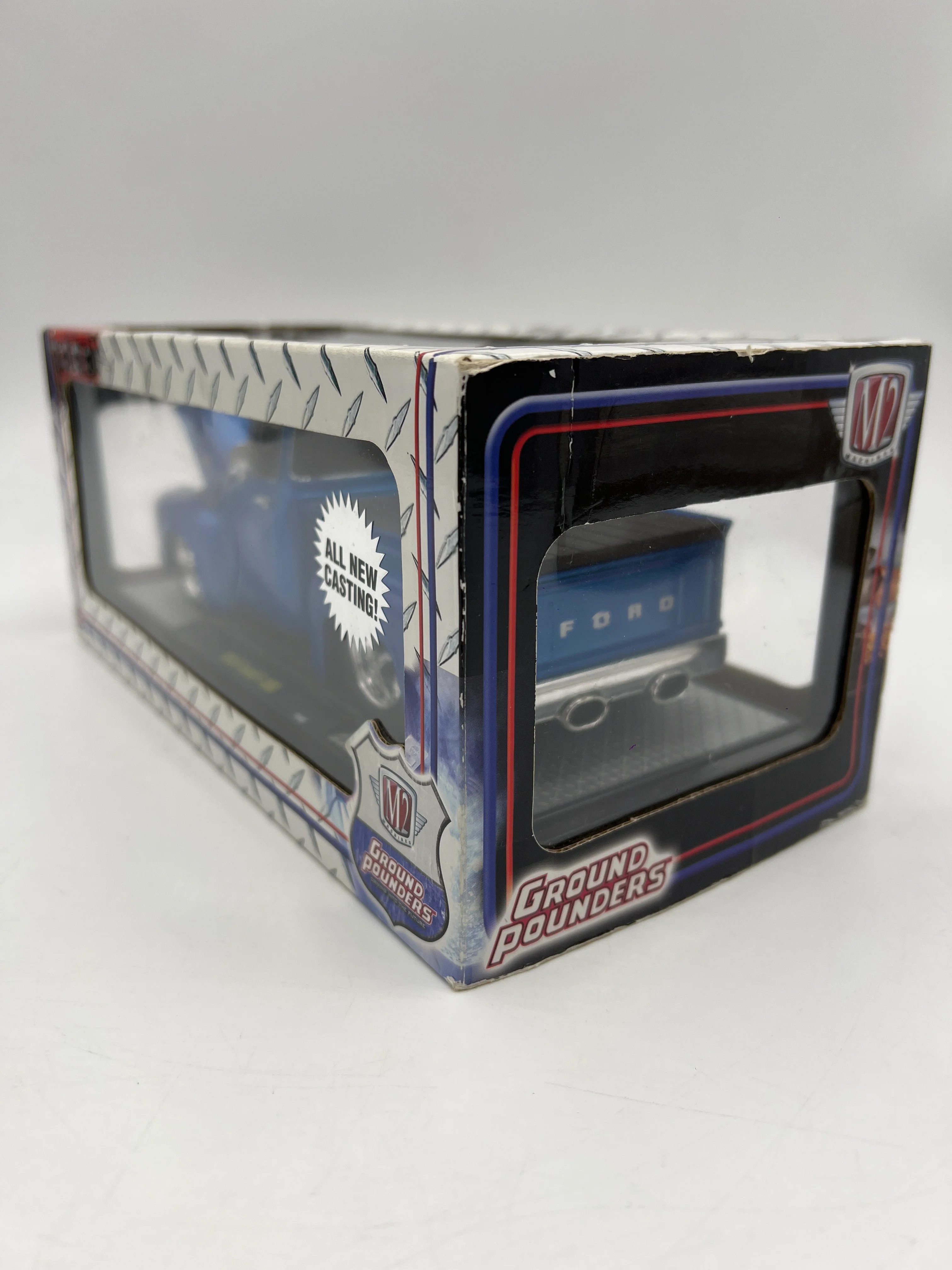 M2 Machines 1/24 Ground Pounders 1956 Ford F-100 Blue 11-05 - Image 5