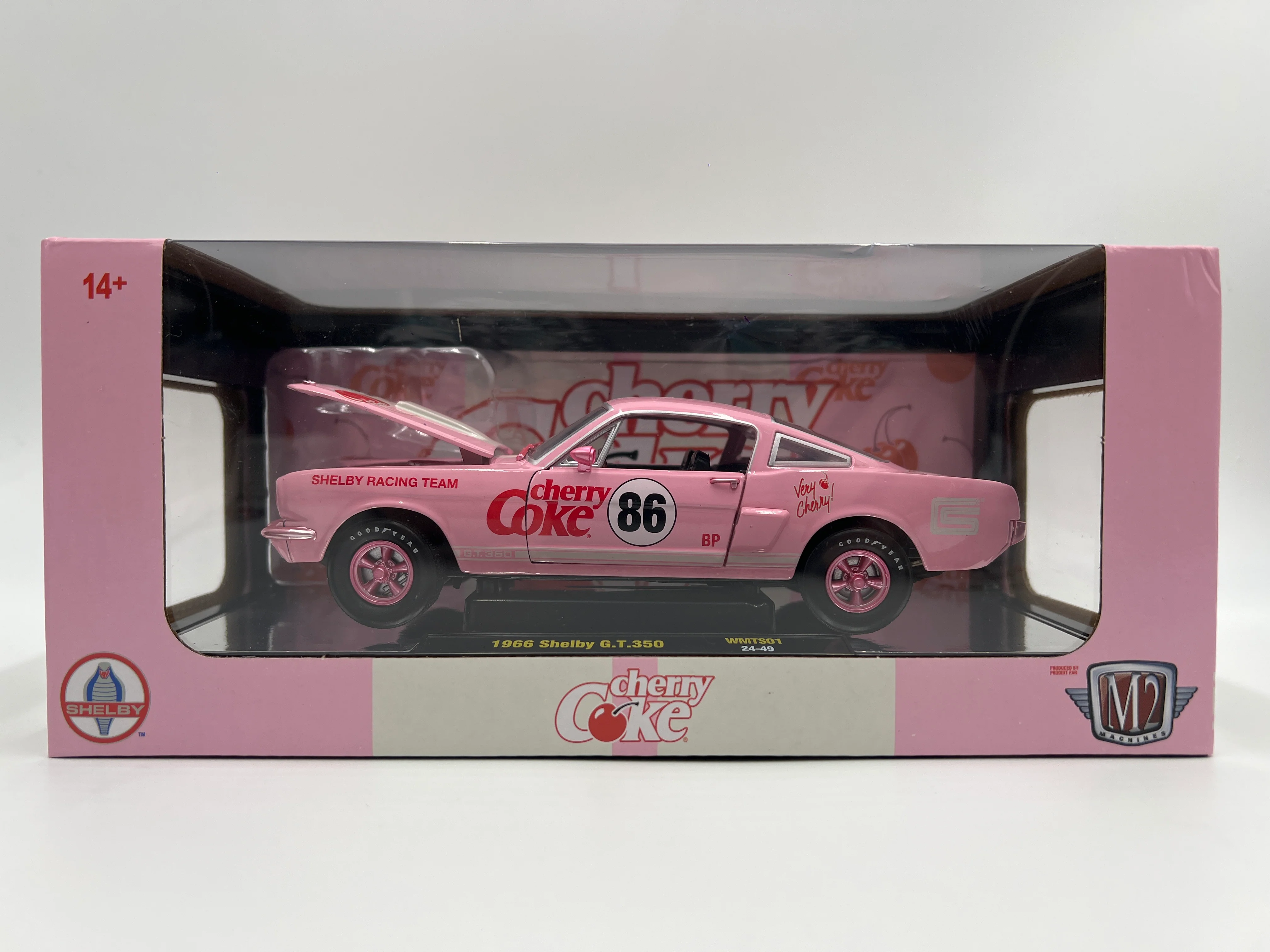 M2 Machines 1/24 Walmart CHASE Coca Cola Cherry Coke 1966 Shelby G.T.350 Pink WMTS01