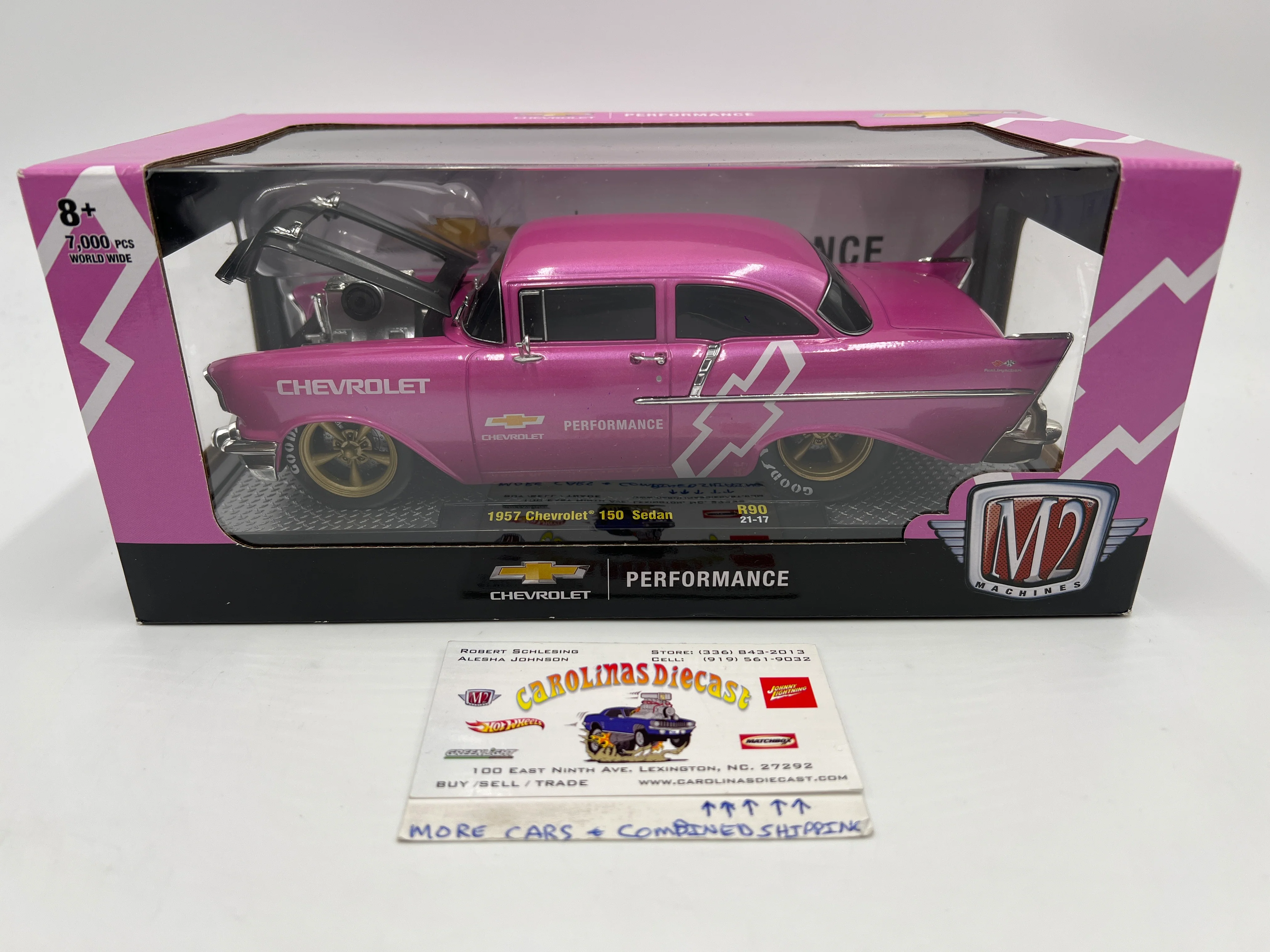 M2 Machines 1/24 Chevrolet Performance 1957 Chevrolet 150 Sedan Pink R90