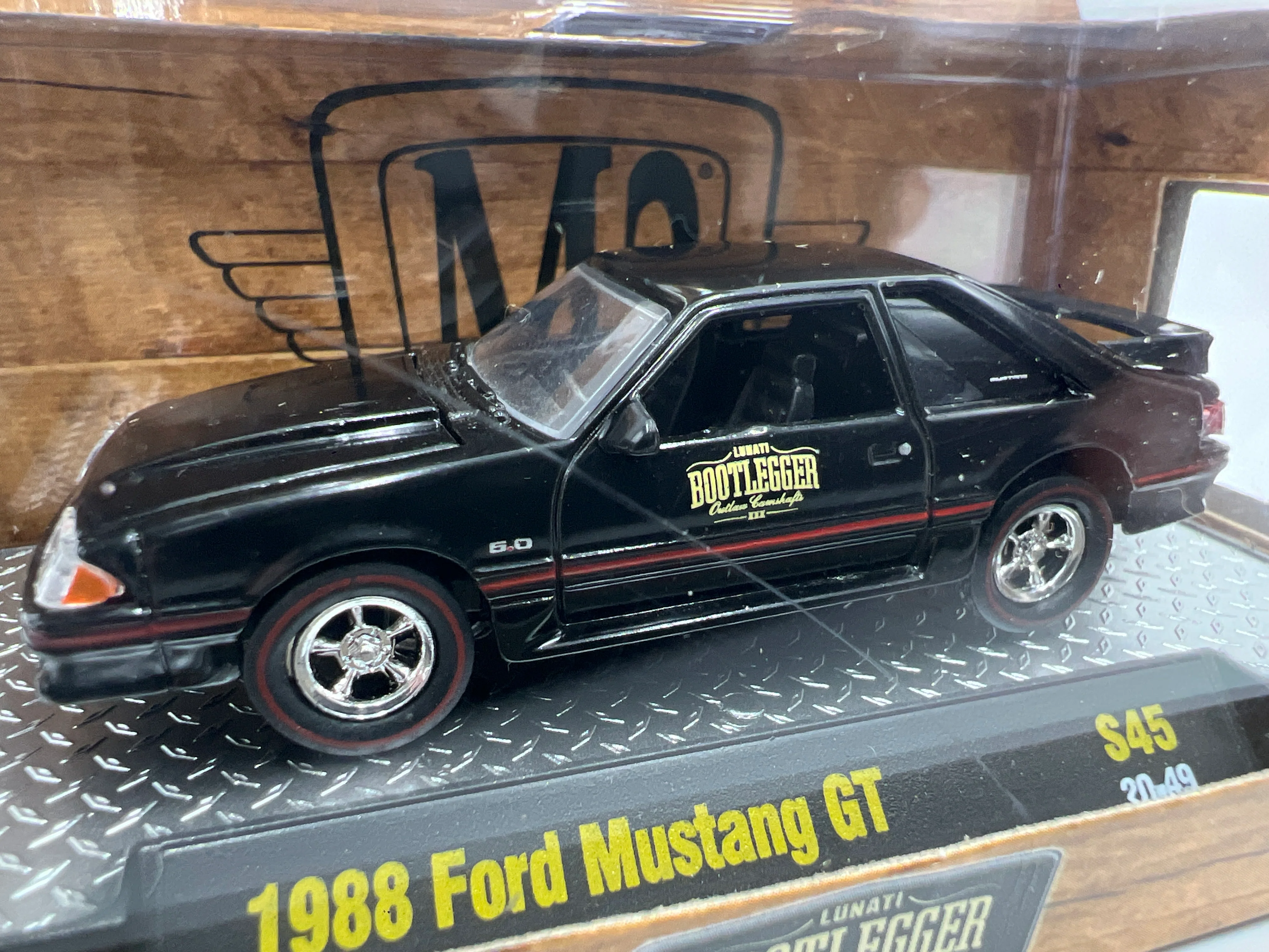 M2 Machines Bootlegger 1988 Ford Mustang GT Black S45 - Image 3