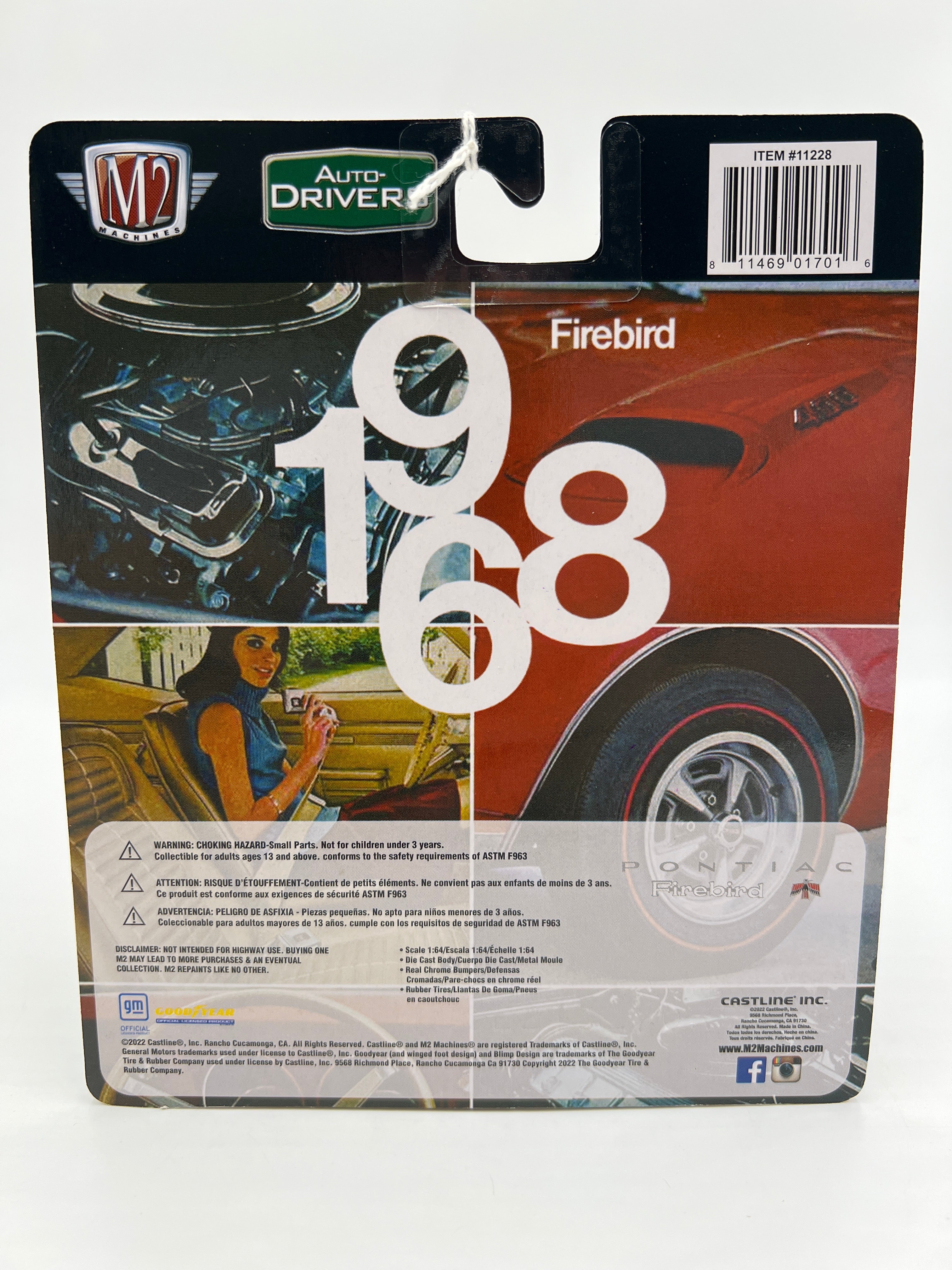 M2 Machines Auto-Drivers 1968 Pontiac Firebird 400 H.O. White R85 188Q - Image 6