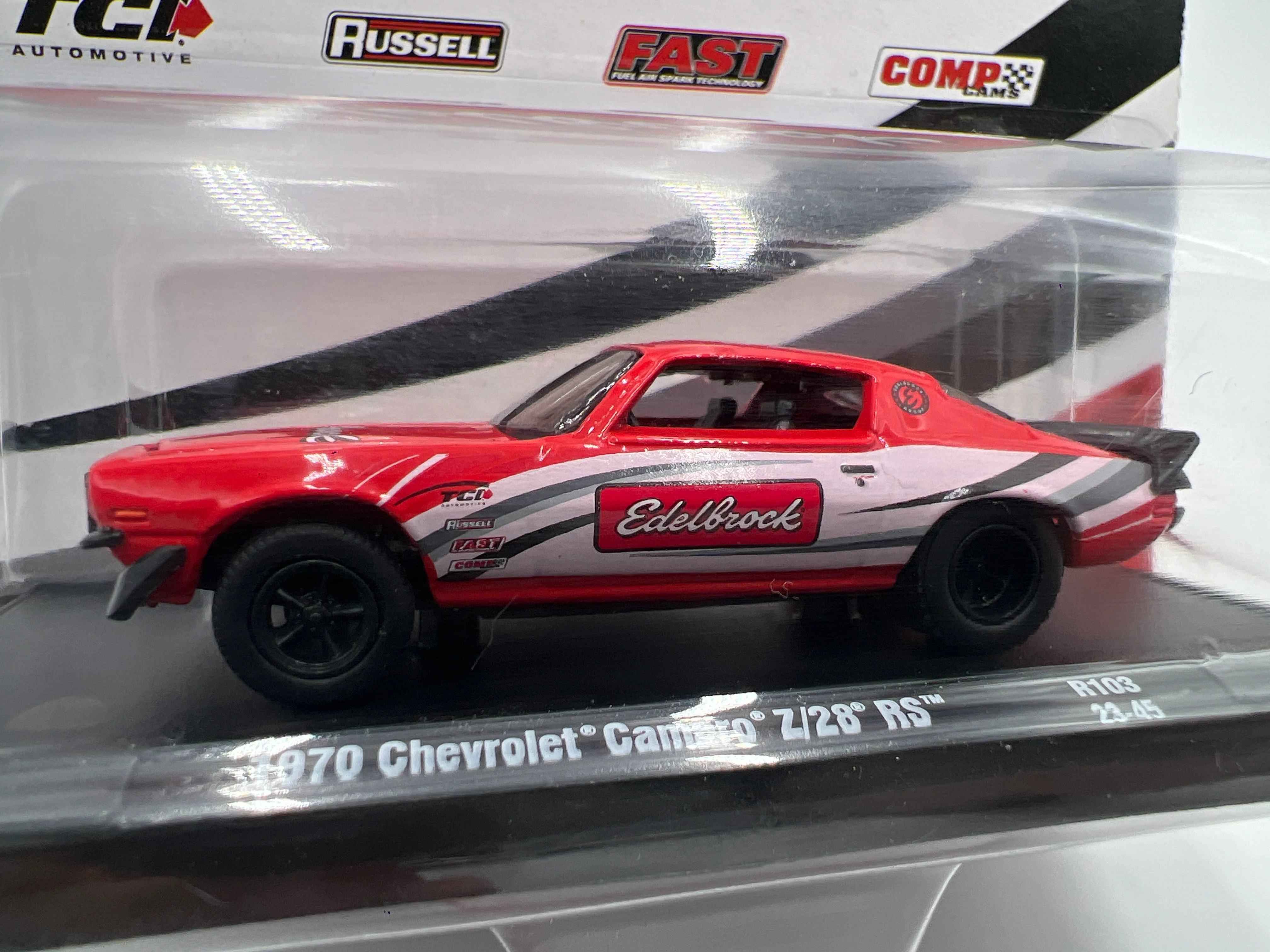 M2 Machines Auto-Drivers 1970 Chevrolet Camaro Z/28 RS Red/White Edelbrock Red/White R103 - Image 2