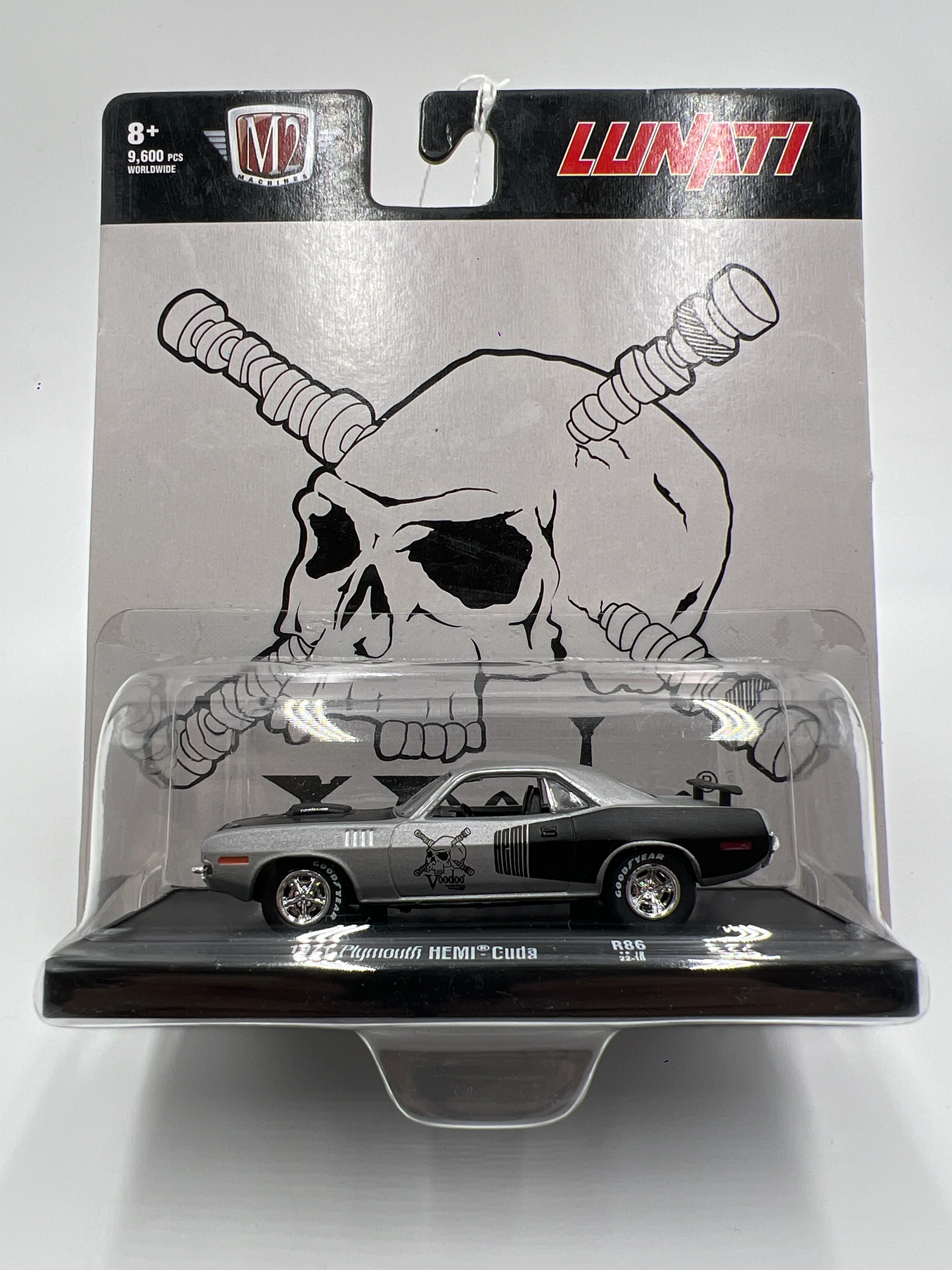 M2 Machines Auto Drivers 1971 Plymouth Hemi Cuda Silver/Black Lunati R86 193B