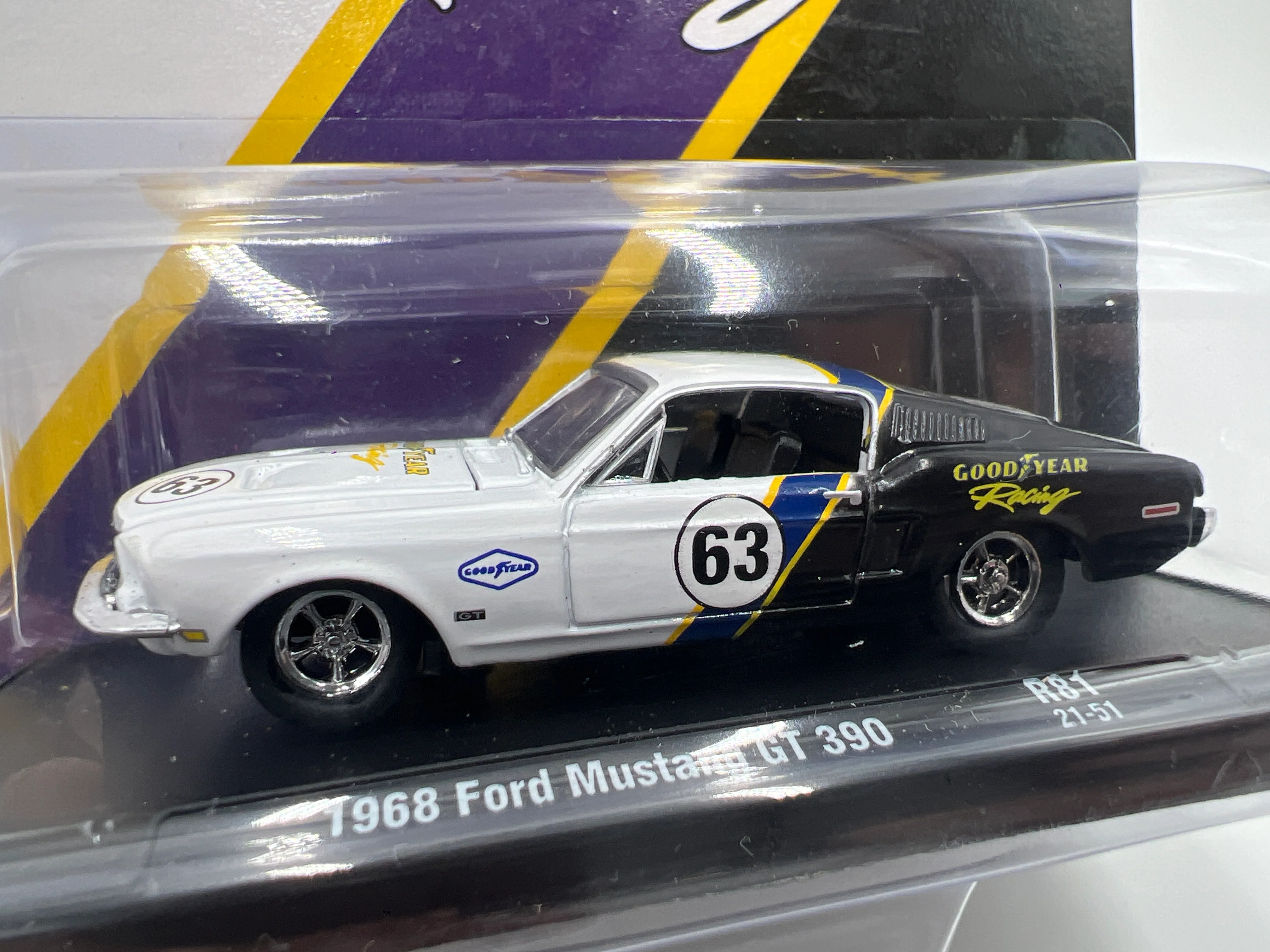 M2 Machines Auto-Drivers 1968 Ford Mustang GT 390 Goodyear Racing R81 189D - Image 2