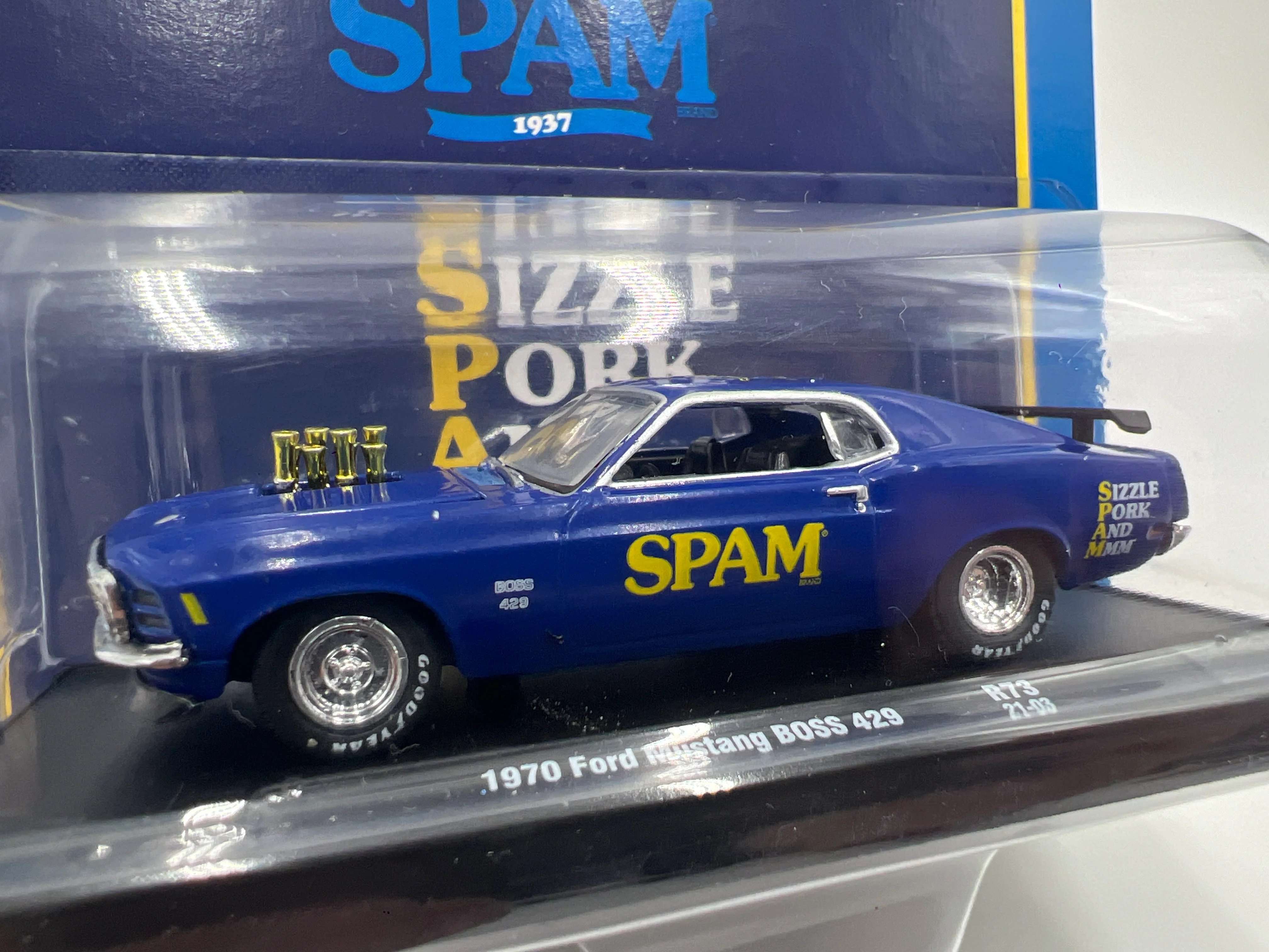 M2 Machines Auto-Drivers 1970 Ford Mustang Boss 429 Blue Spam R73 189C - Image 2