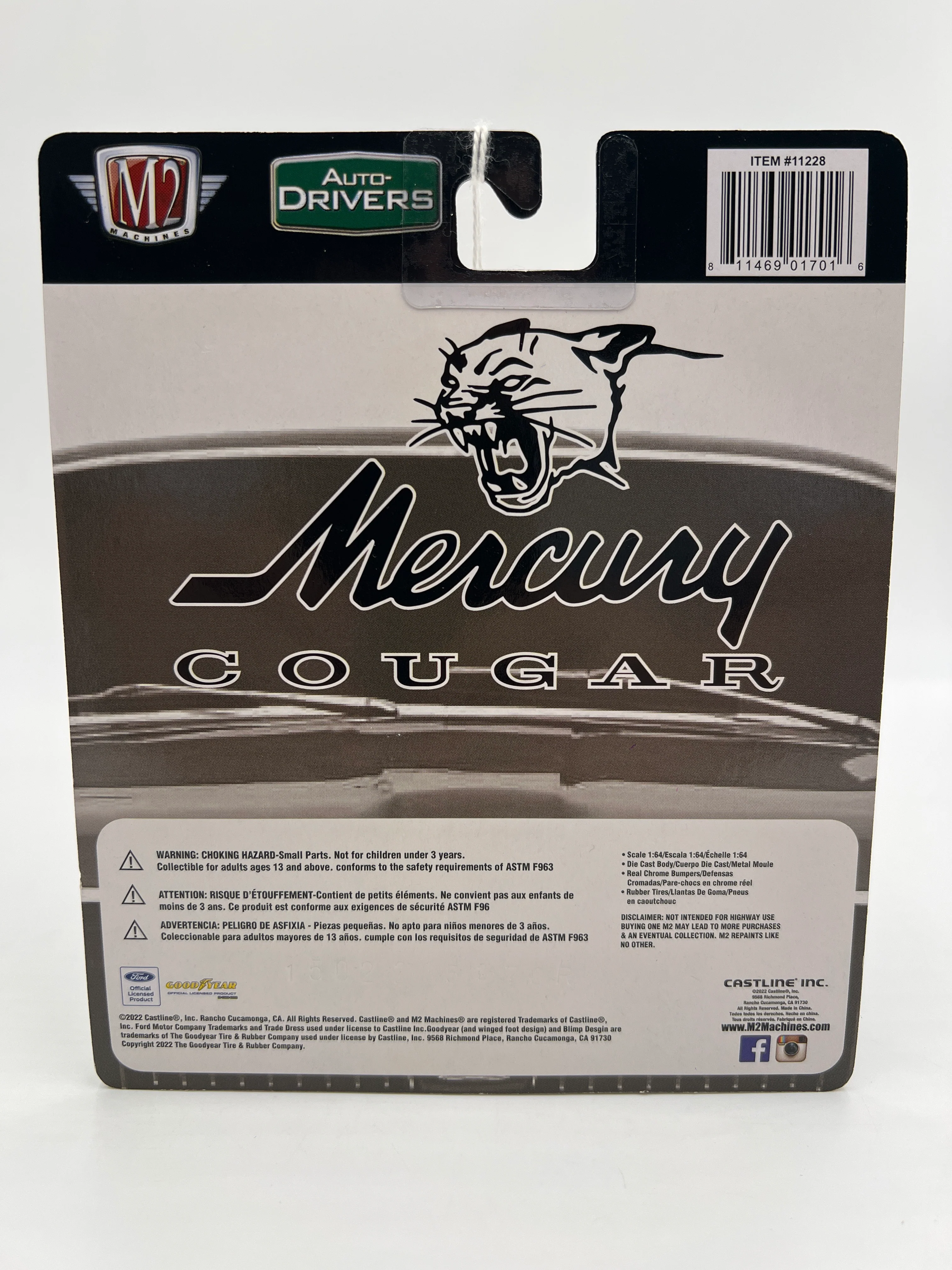 M2 Machines Auto-Drivers 1968 Mercury Cougar R-Code White R86 188M - Image 6