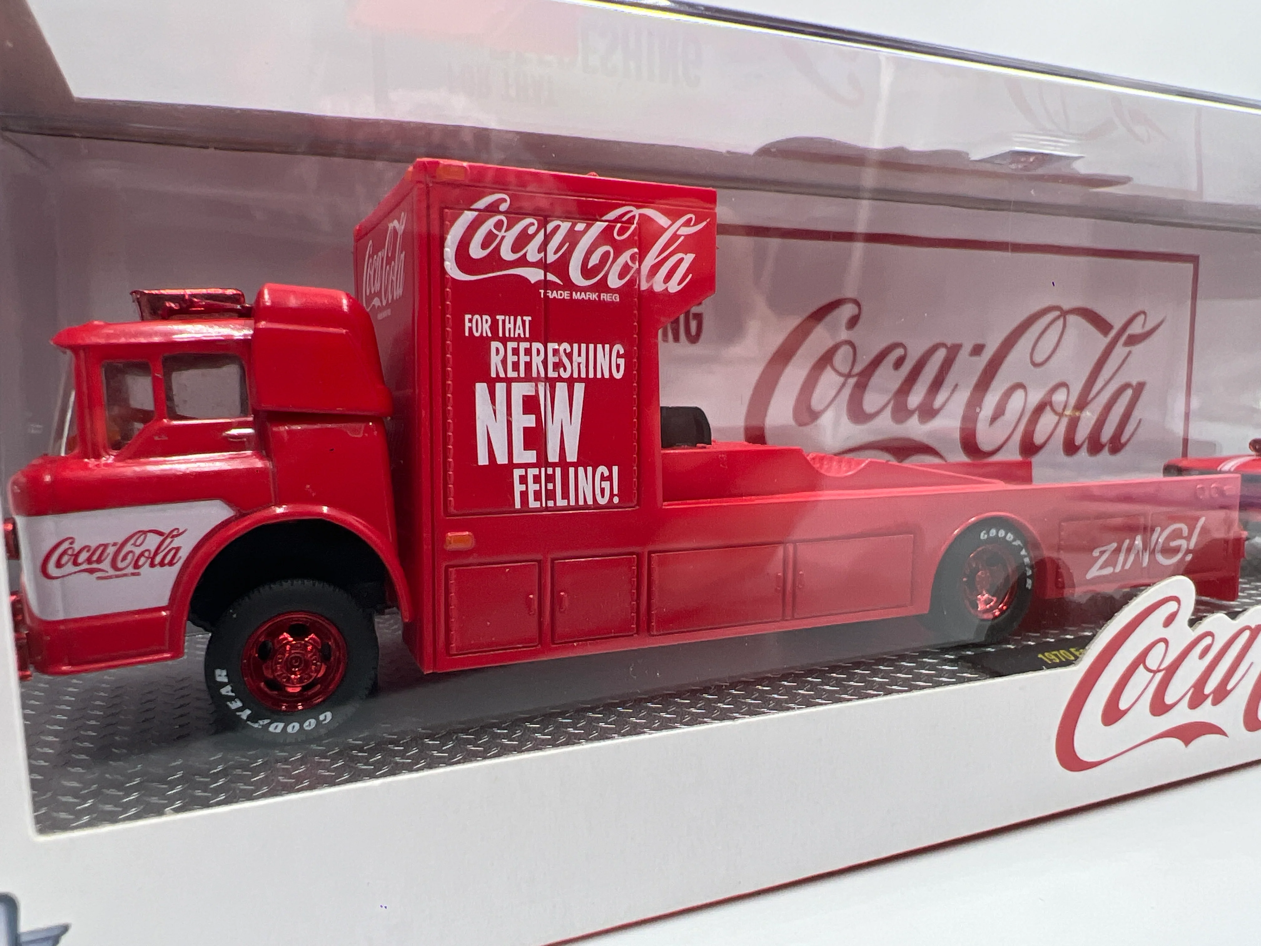 M2 Machines Auto Haulers CHASE Coca Cola 1970 Ford C-950 & 1966 Ford Mustang Gasser TW04 - Image 2