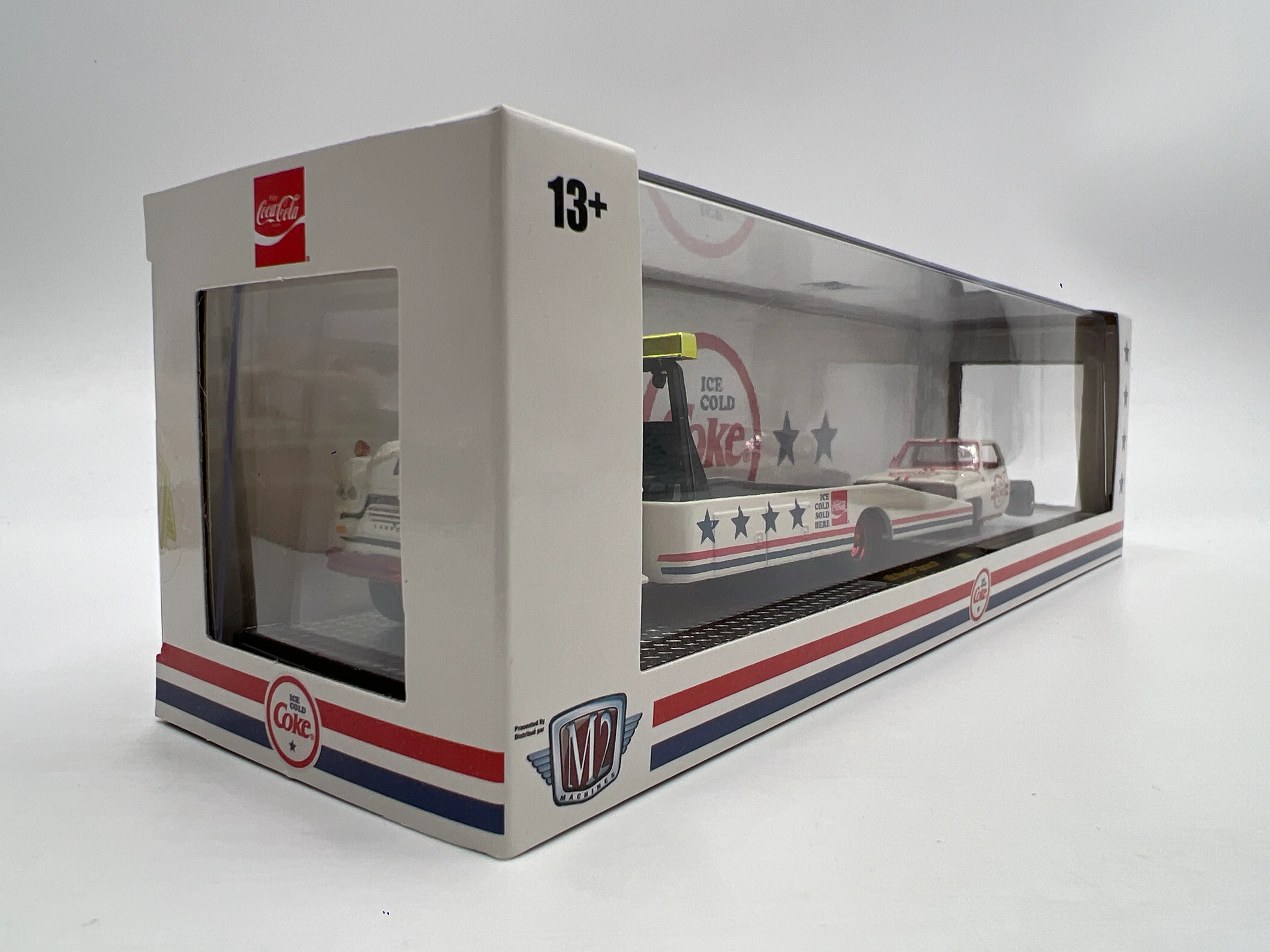 M2 Machines Auto Haulers CHASE Coke 1958 Chevrolet Spartan LCF & 1976 GMC Sierra Grande 15 Custom TW25 - Image 4