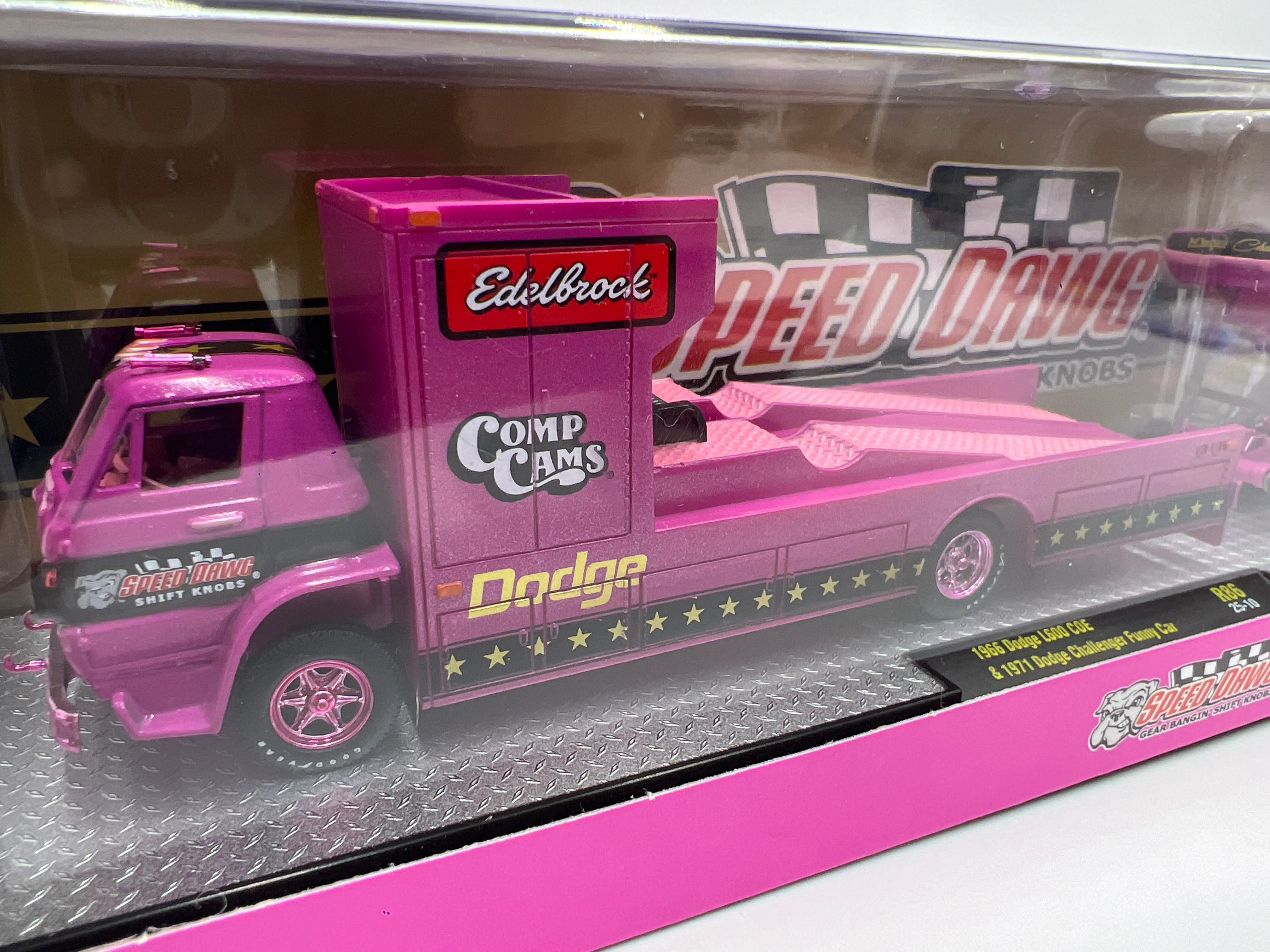M2 Machines Auto Haulers CHASE Speed Dawg 1966 Dodge L600 COE & 1971 Dodge Challenger Funny Car R86 - Image 2