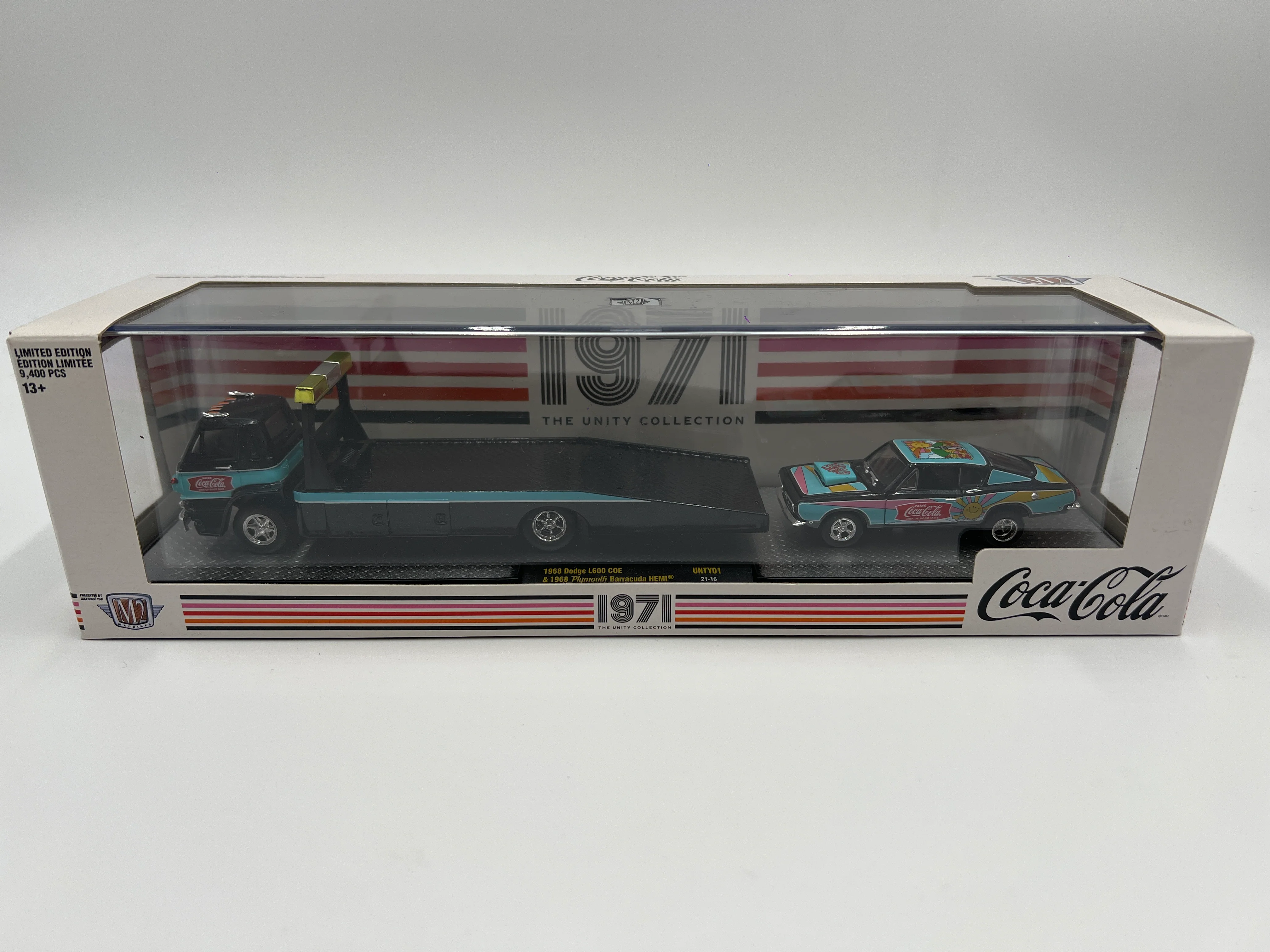 M2 Machines Auto Haulers Coca Cola 1971 Unity Collection 1968 Dodge L600 COE & 1968 Plymouth Barracuda Hemi UNTY01 - Image 2