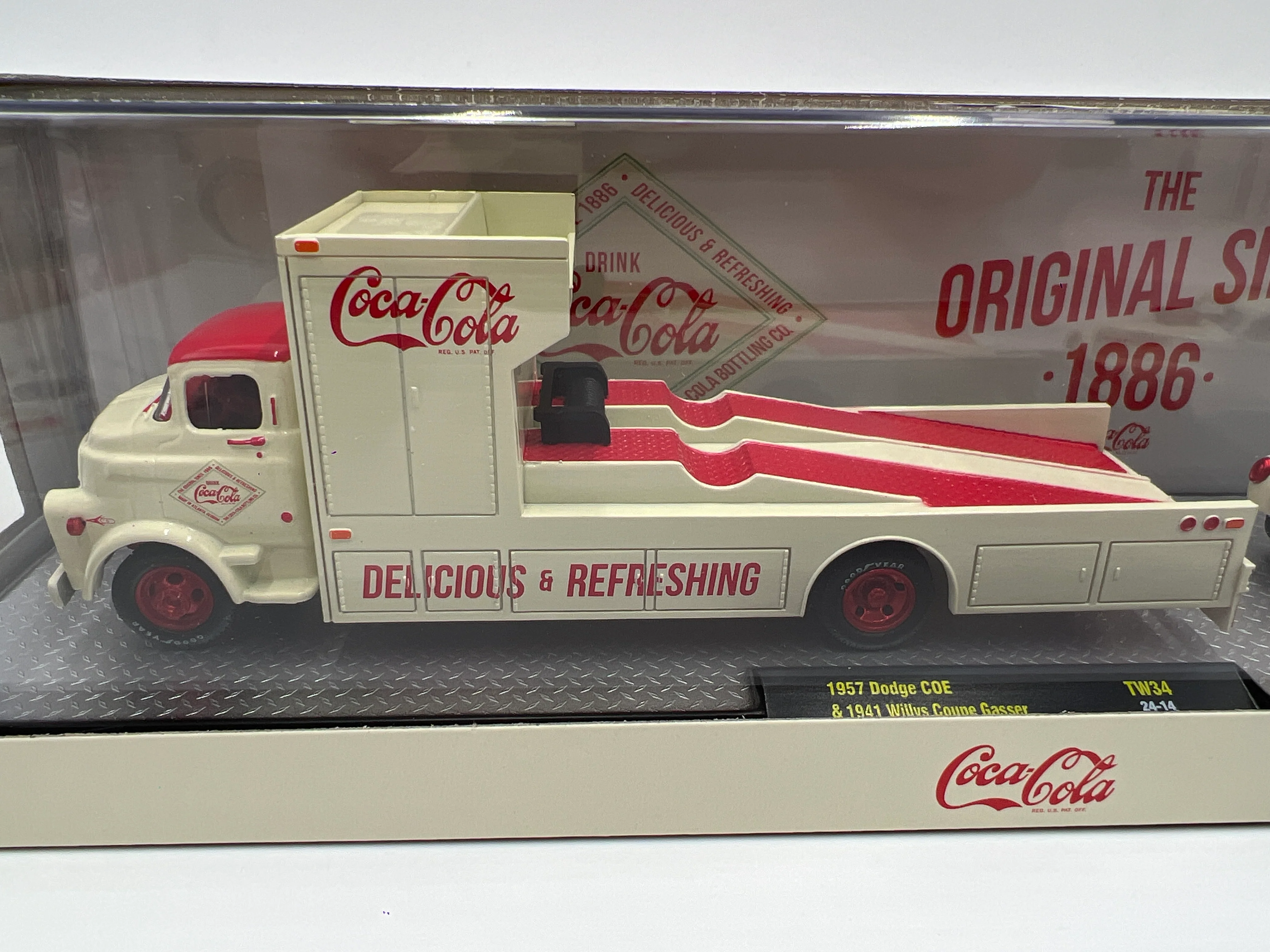 M2 Machines Auto Haulers CHASE Coca Cola 1957 Dodge COE & 1941 Willys Coupe Gasser TW34 - Image 3