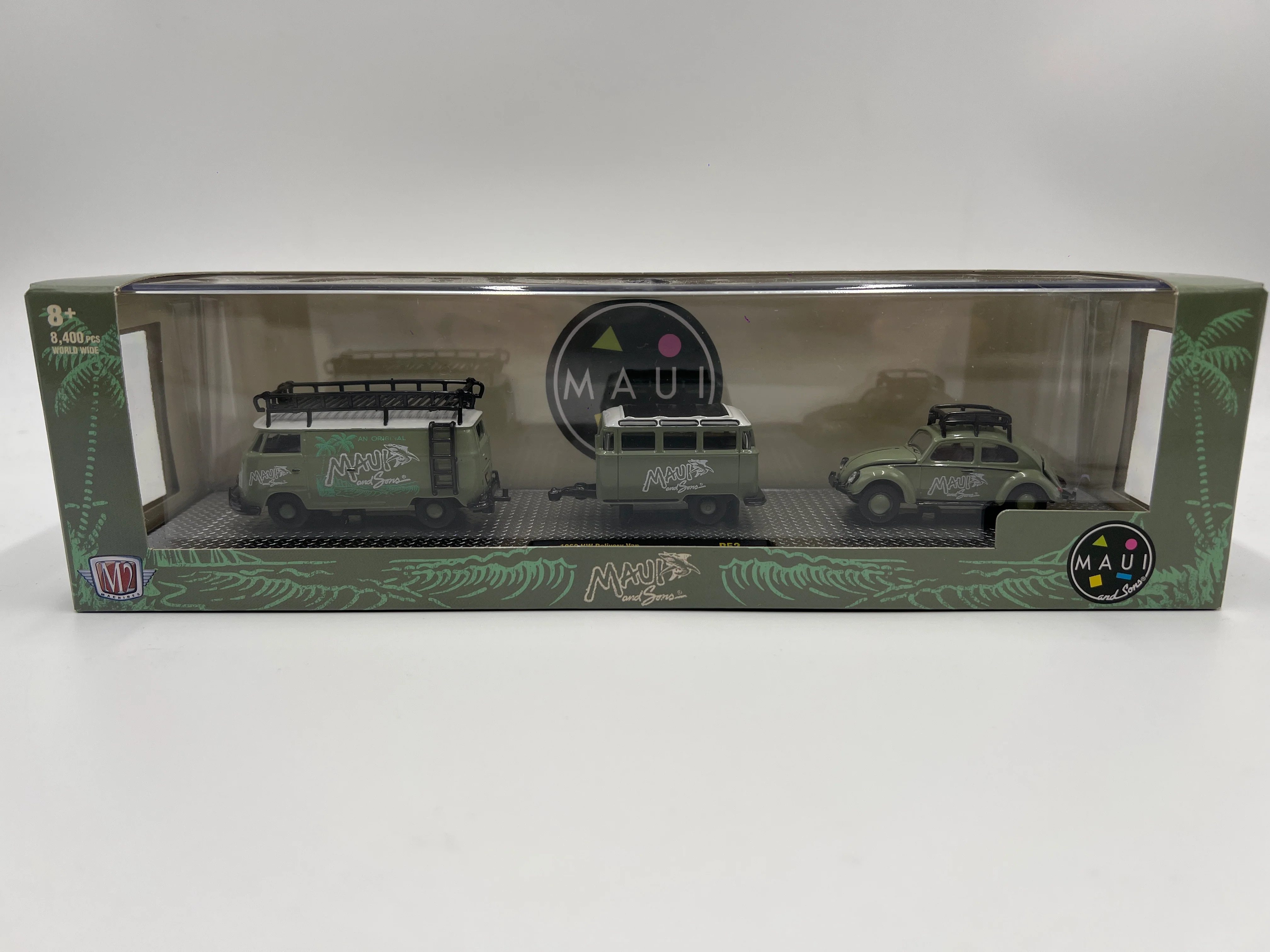 M2 Machines Auto Haulers Maui & Sons 1960 VW Delivery Van & 1953 VW Beetle Deluxe U.S.A. Model R52 - Image 2