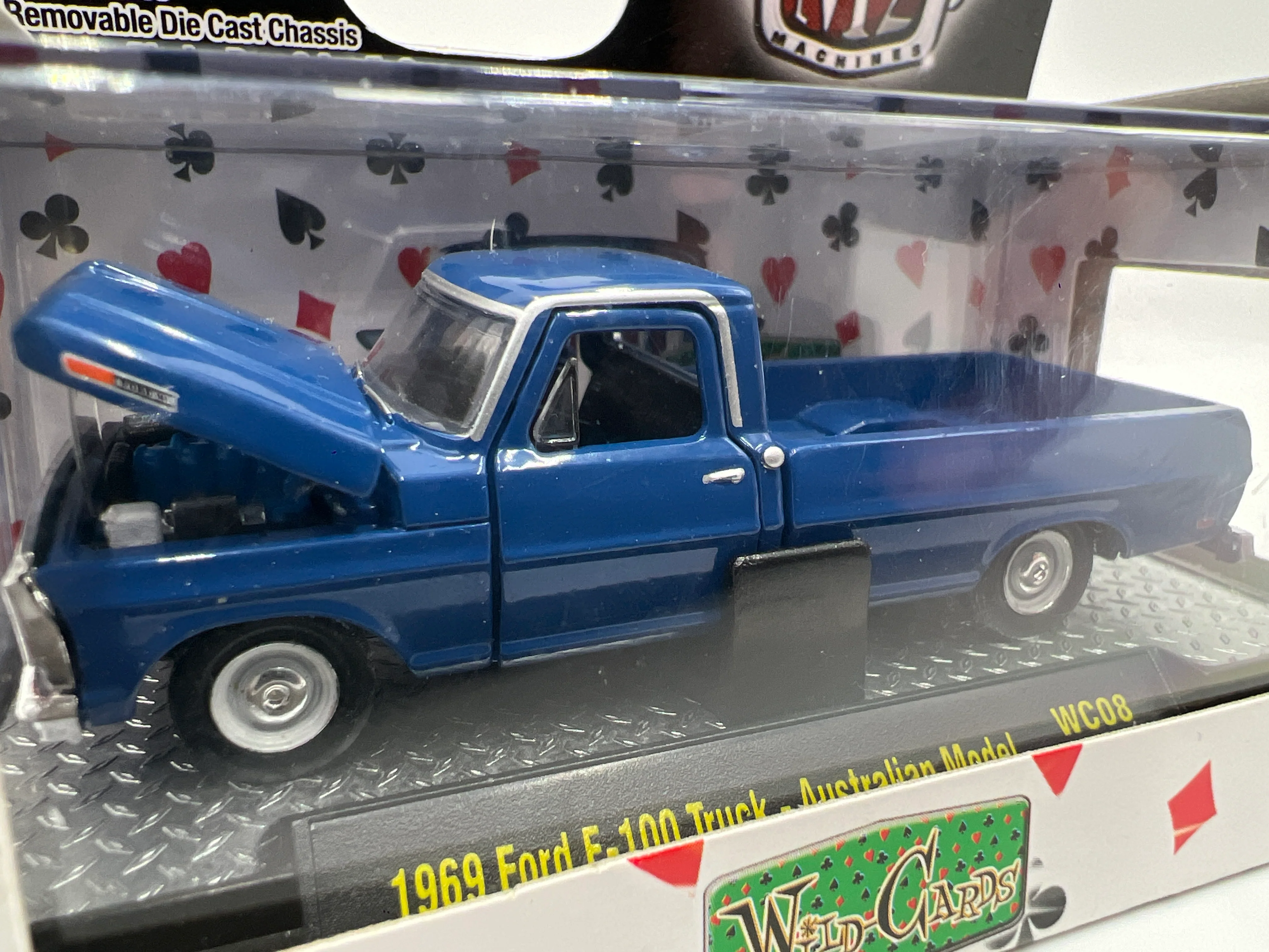 M2 Machines Wild-Cards 1969 Ford F-100 Truck Australian Model Blue WC08 - Image 2