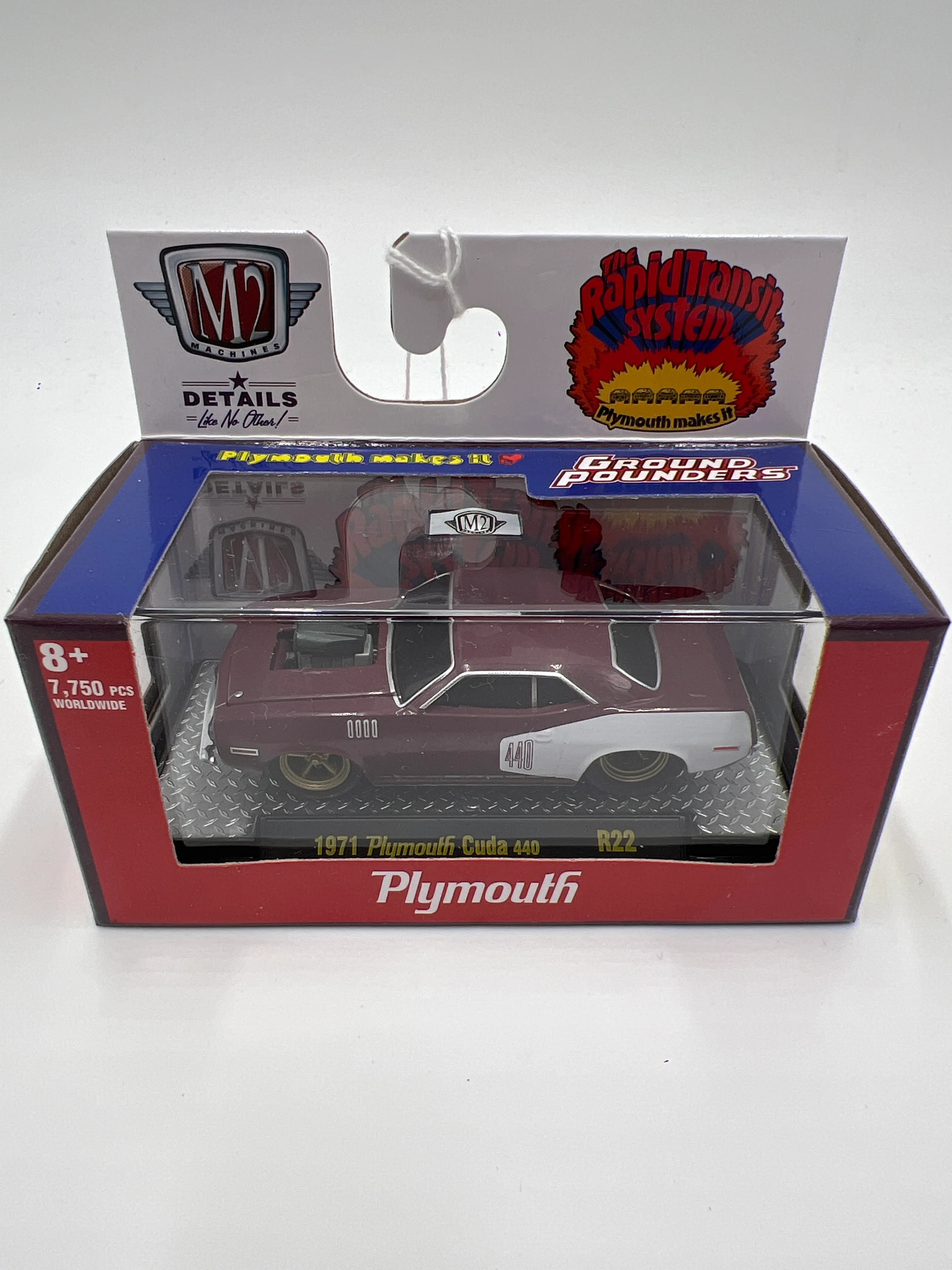 M2 Machines Ground Pounders 1971 Plymouth Cuda 440 R22 - Image 2