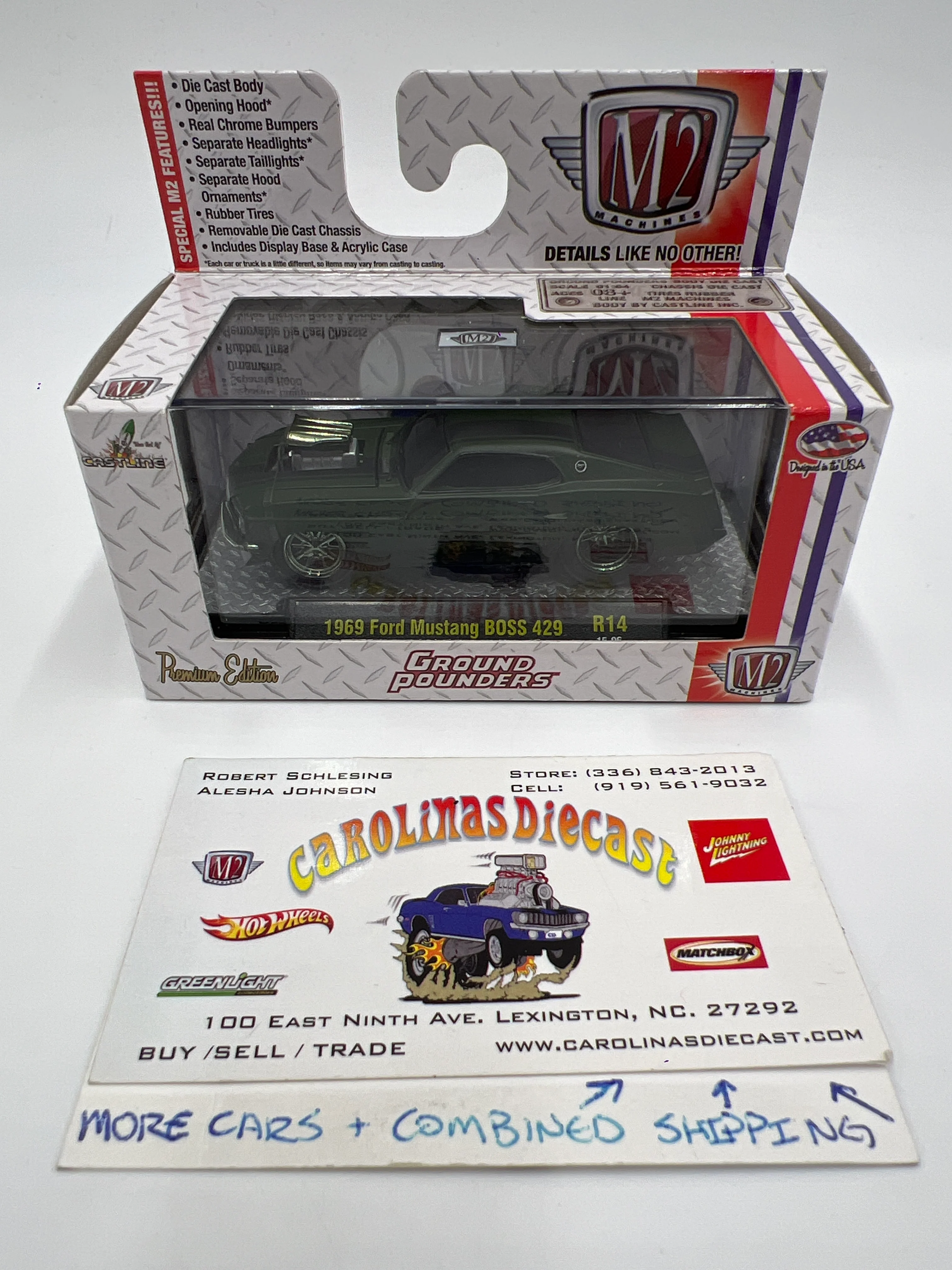 M2 Machines Ground Pounders 1969 Ford Mustang Boss 429 Dark Green R14