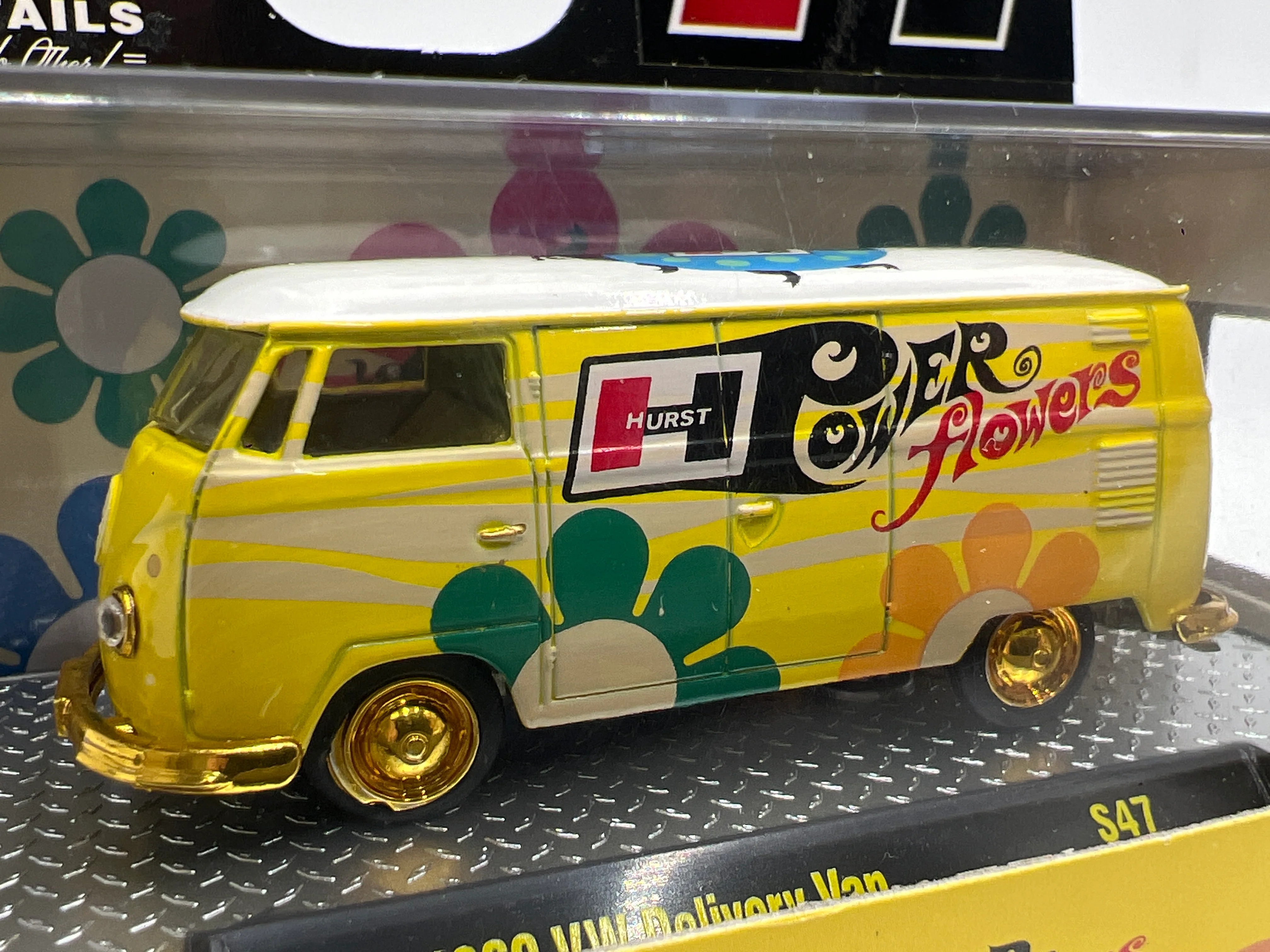 M2 Machines CHASE 1/750 Hurst Power Flowers 1960 VW Delivery Van Yellow S47 - Image 2