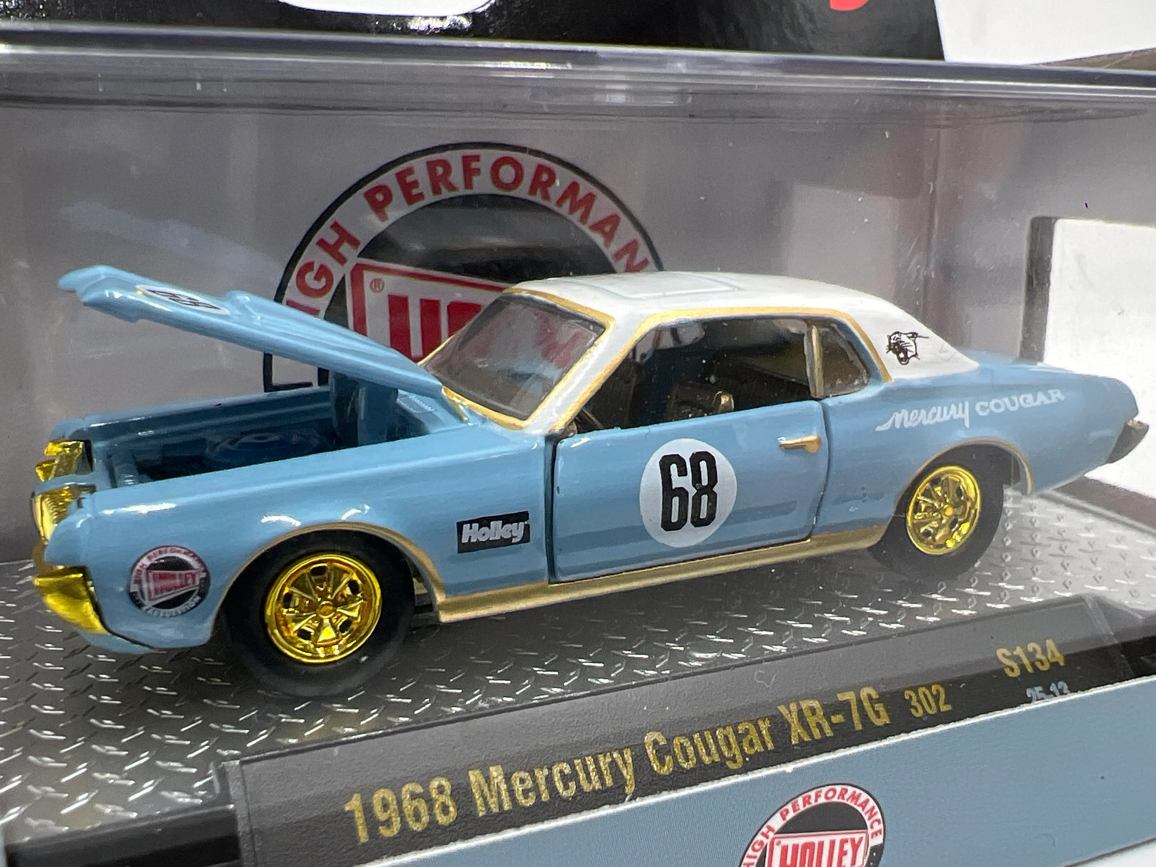 M2 Machines Holley CHASE 1968 Mercury Cougar XR-76 302 Light Blue S134 - Image 2