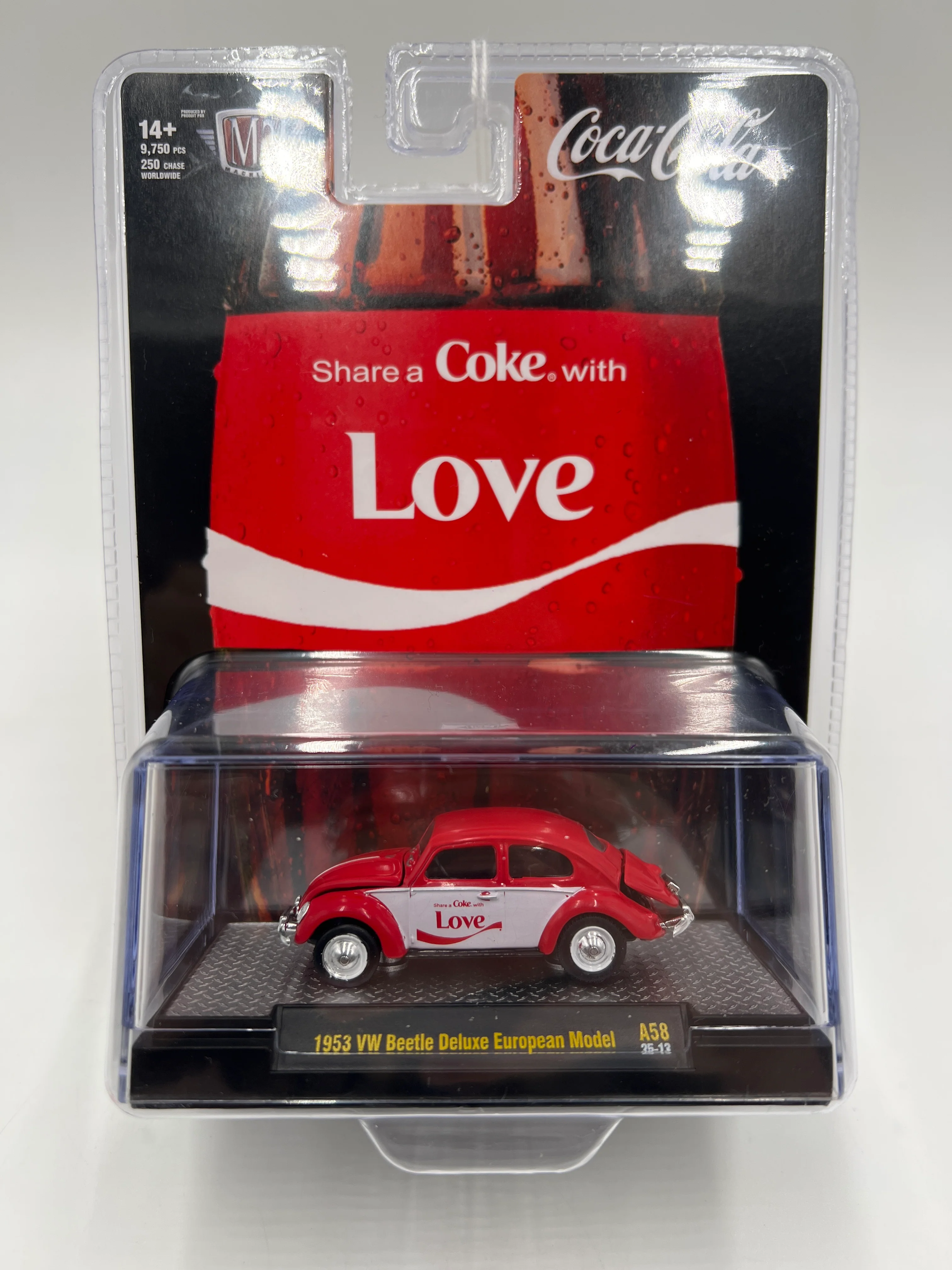 M2 Machines Coca Cola 1953 VW Beetle Deluxe European Model Red A58 204D - Image 2