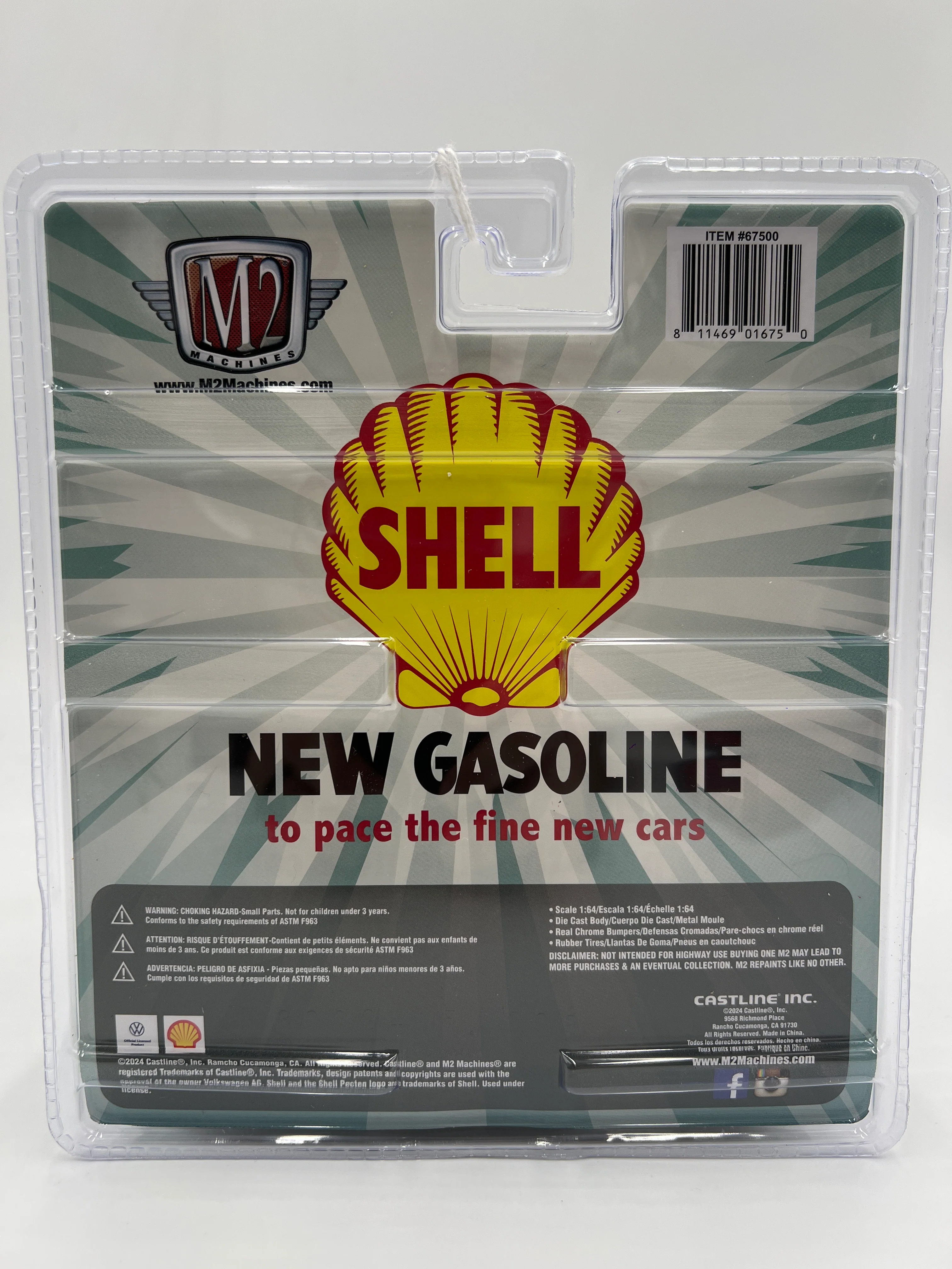 M2 Machines Diorama CHASE Shell 1957 VW Beetle Deluxe European Model Purple R09 - Image 6