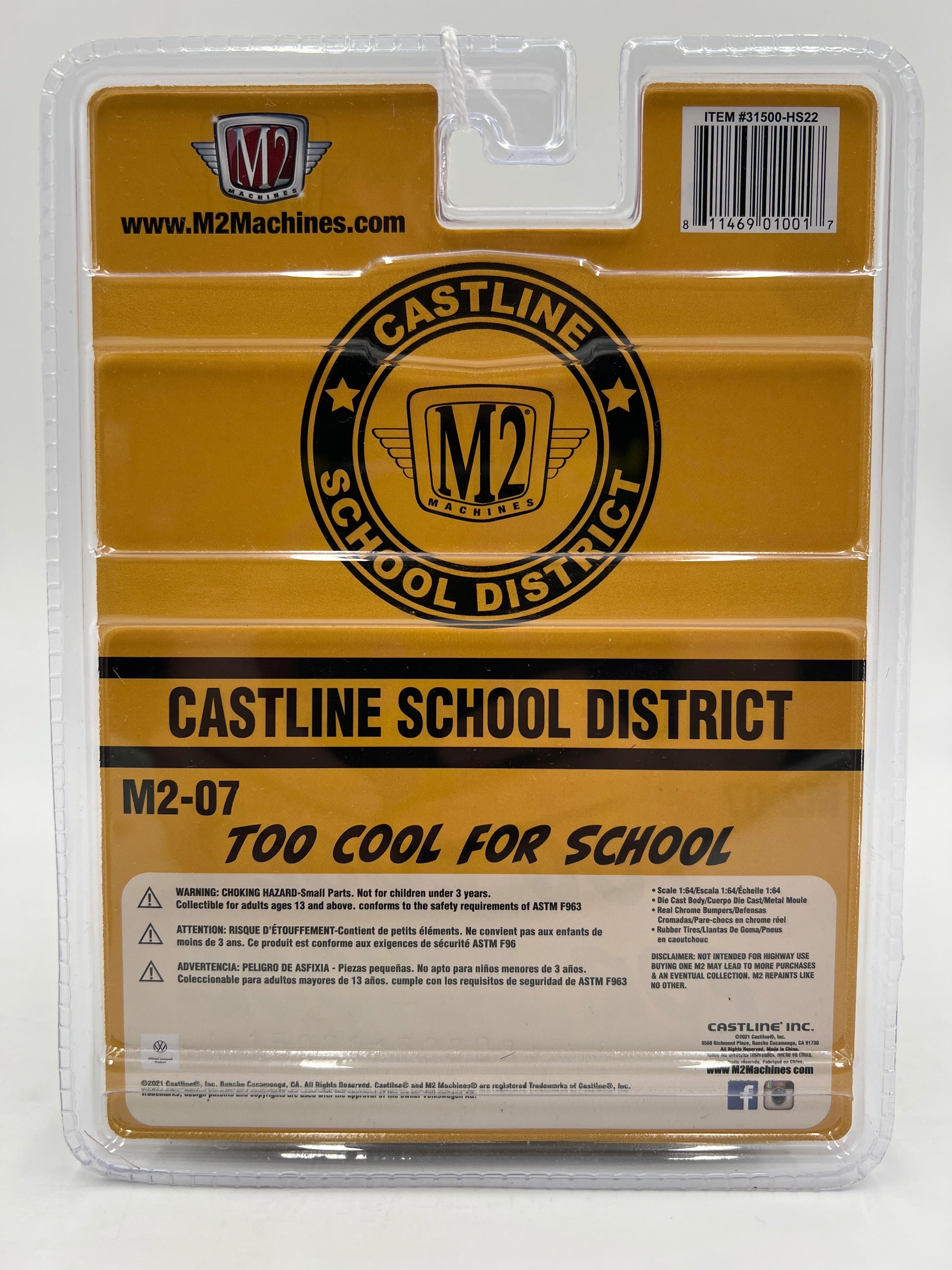 M2 Machines CHASE Castline School District 1960 VW Delivery Van Yellow Bus HS22 - Image 6
