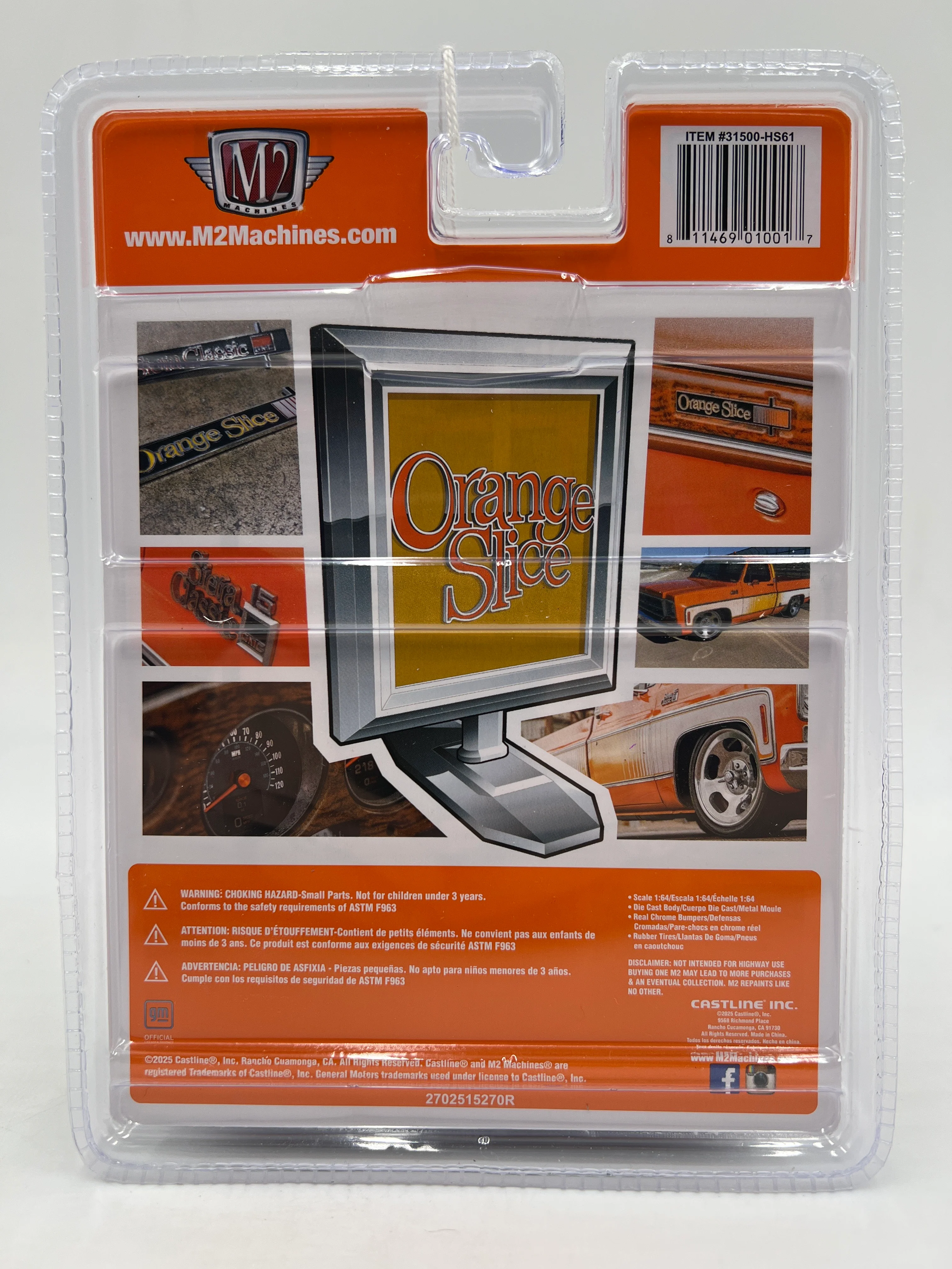 M2 Machines Hobby Exclusive CHASE Orange Slice 1976 GMC Sierra Grande 15 HS61 - Image 6