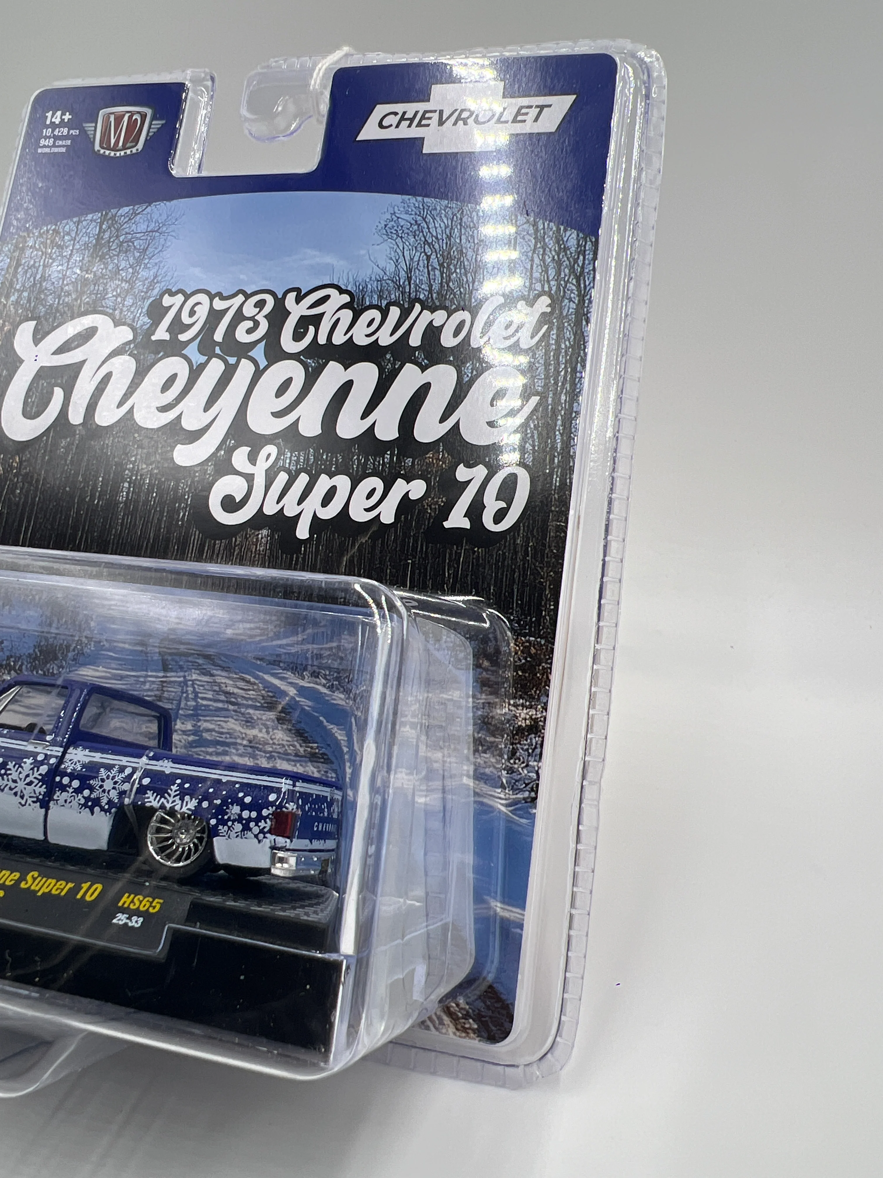 M2 Machines Hobby Exclusive 1973 Chevrolet Cheyenne Super 10 Custom SS Blue HS65 - Image 3