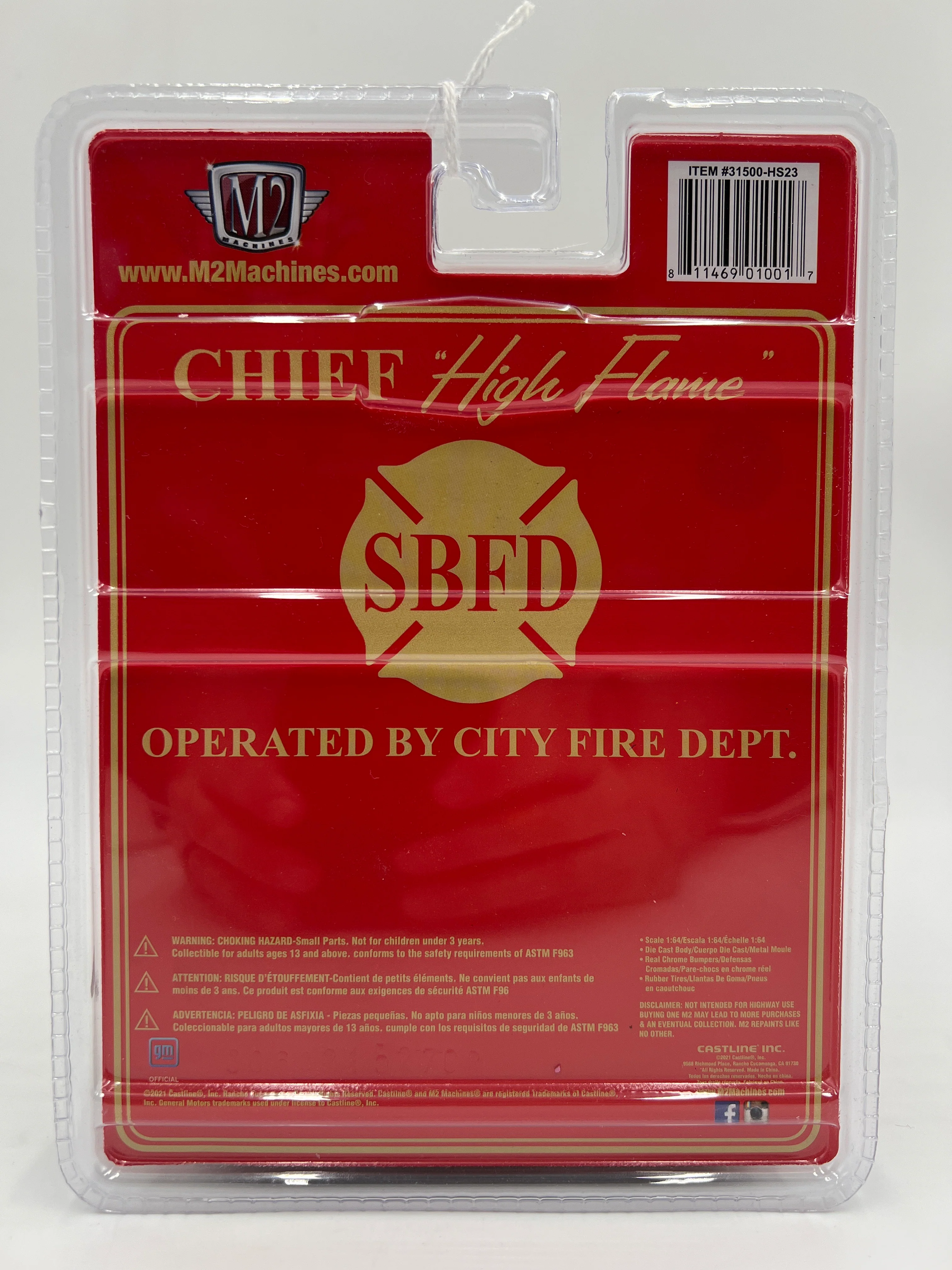 M2 Machines CHASE SBFD Chief High Flame 1976 Chevrolet Scottsdale 4x4 Red HS23 - Image 6