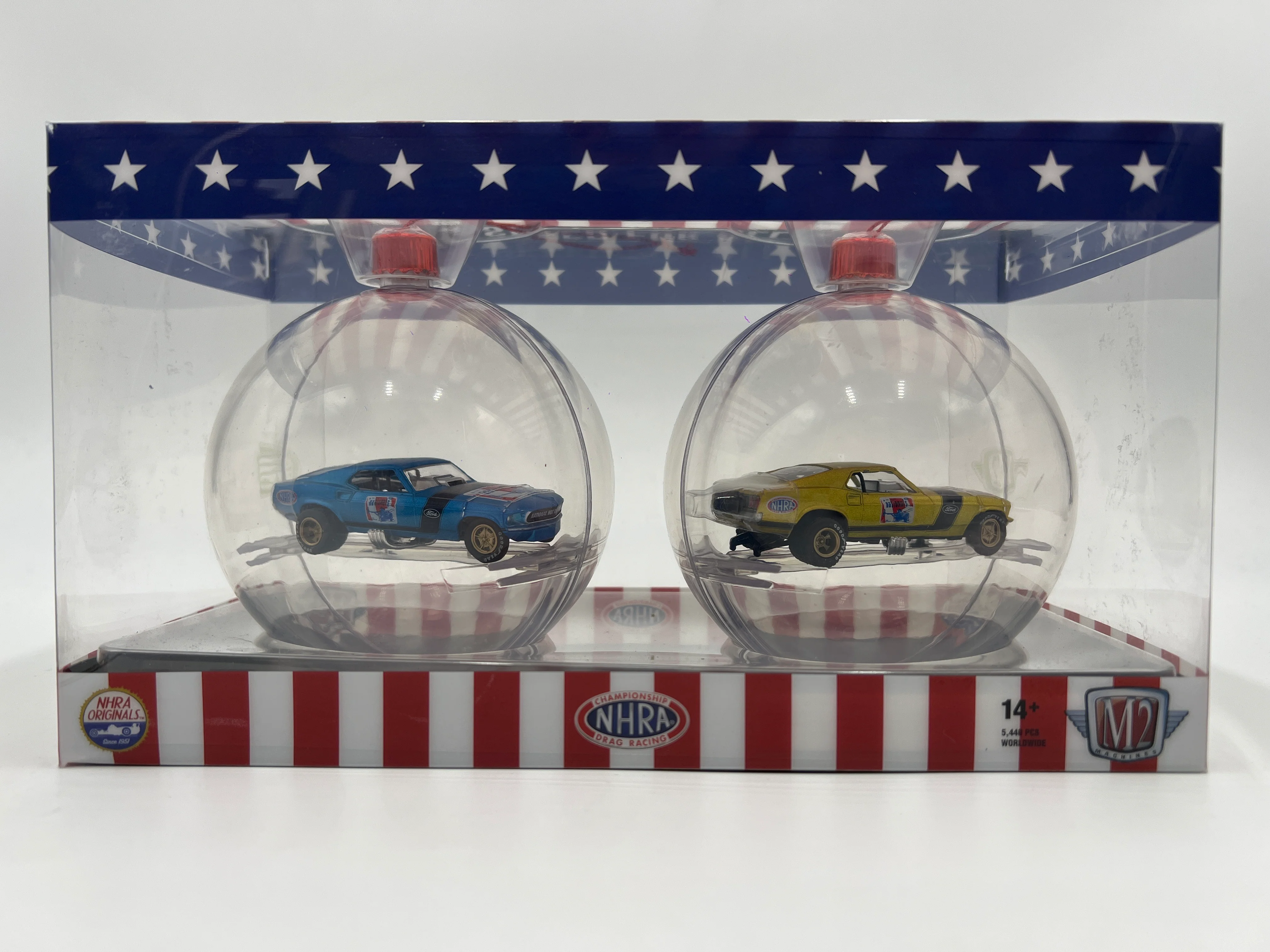 M2 Machines Holiday Ornaments 2 Pack 1969 Ford Mustang NHRA Funny Car - Image 2