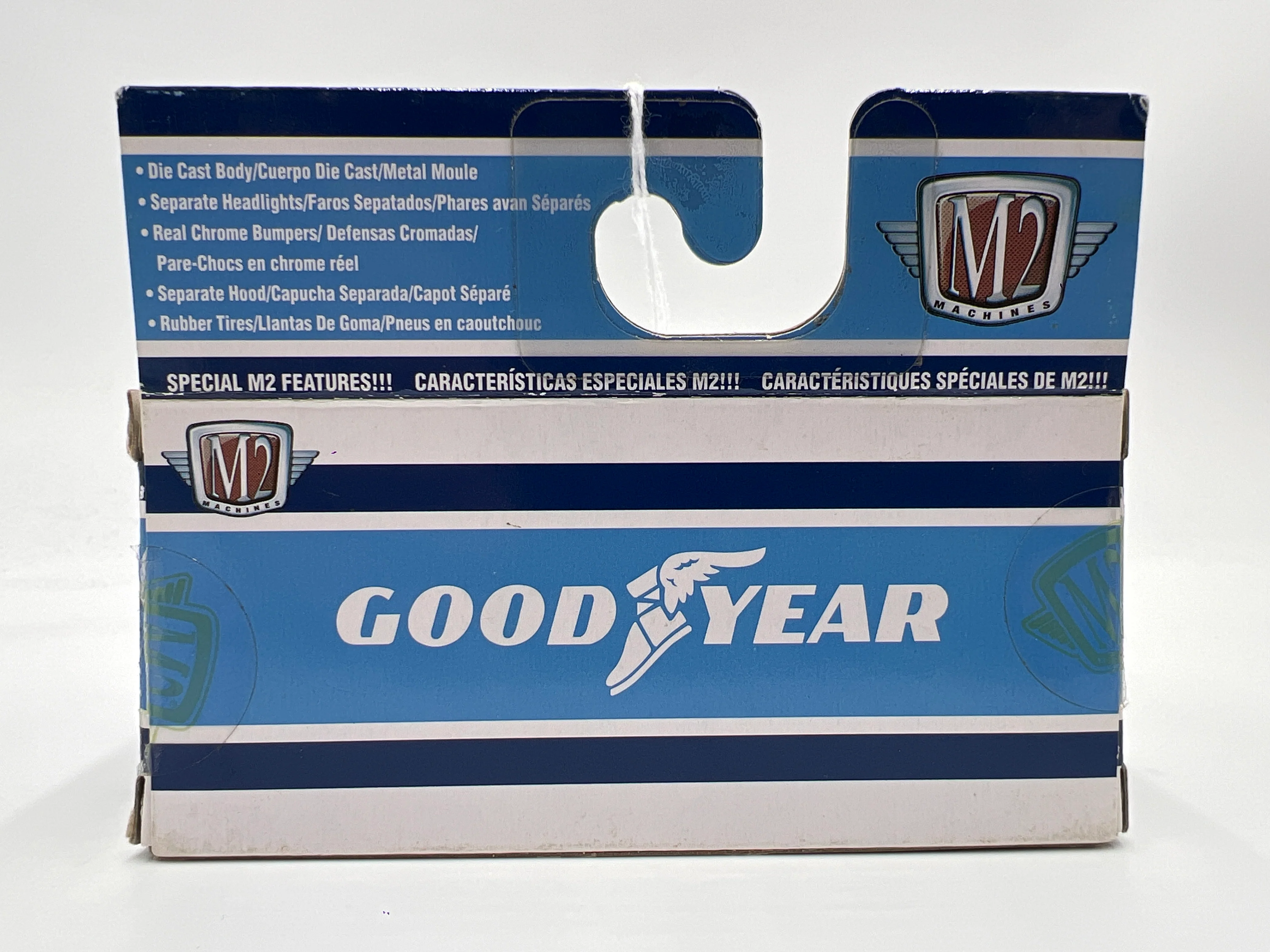 M2 Machines Walmart Exclusive Goodyear 1965 Ford Econoline Delivery Van White/Blue WMTS09 - Image 6