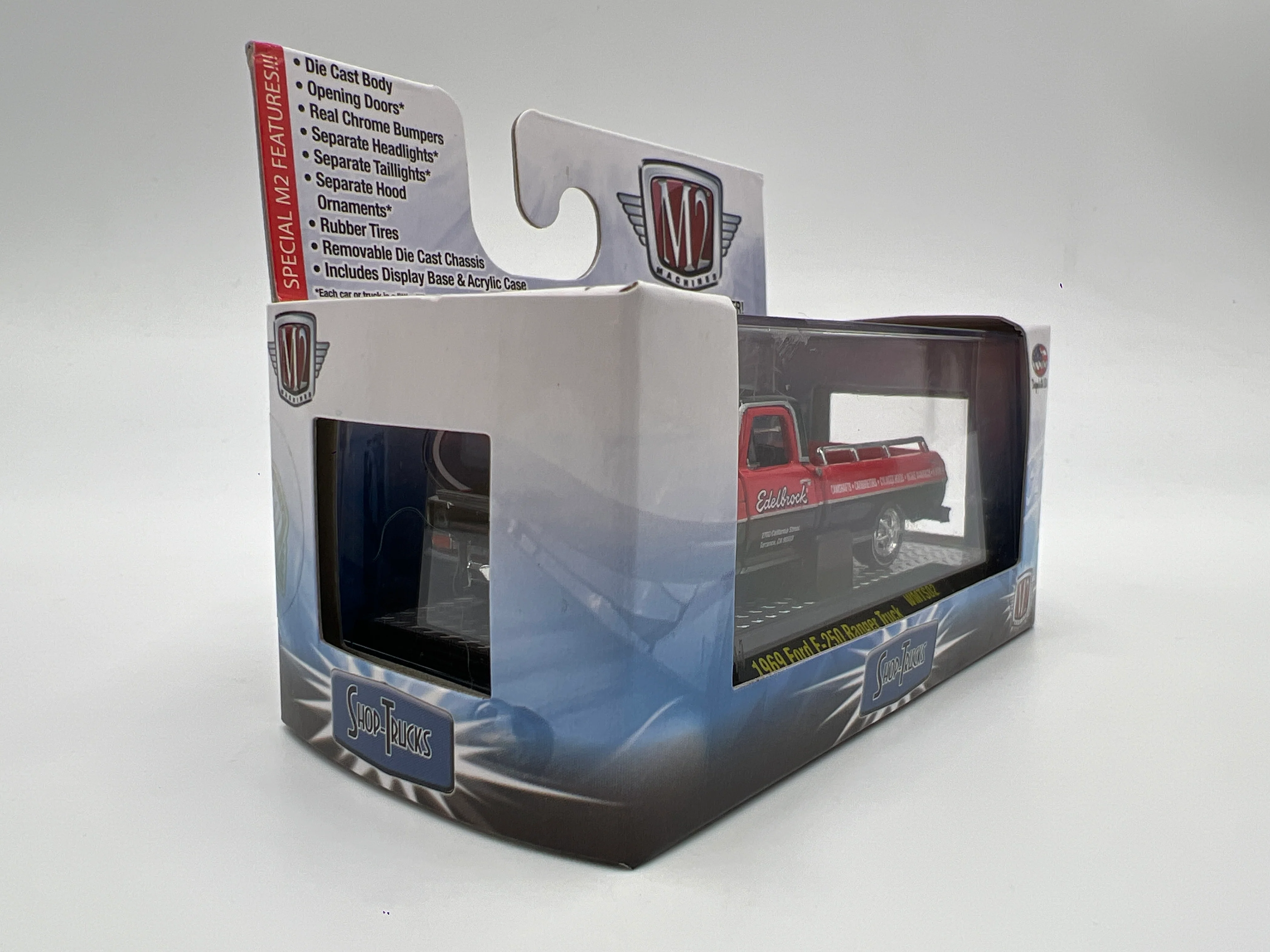 M2 Machines Shop-Trucks Walmart Exclusive 1969 Ford F-250 Ranger Truck Red Edelbrock WMTS02 - Image 4