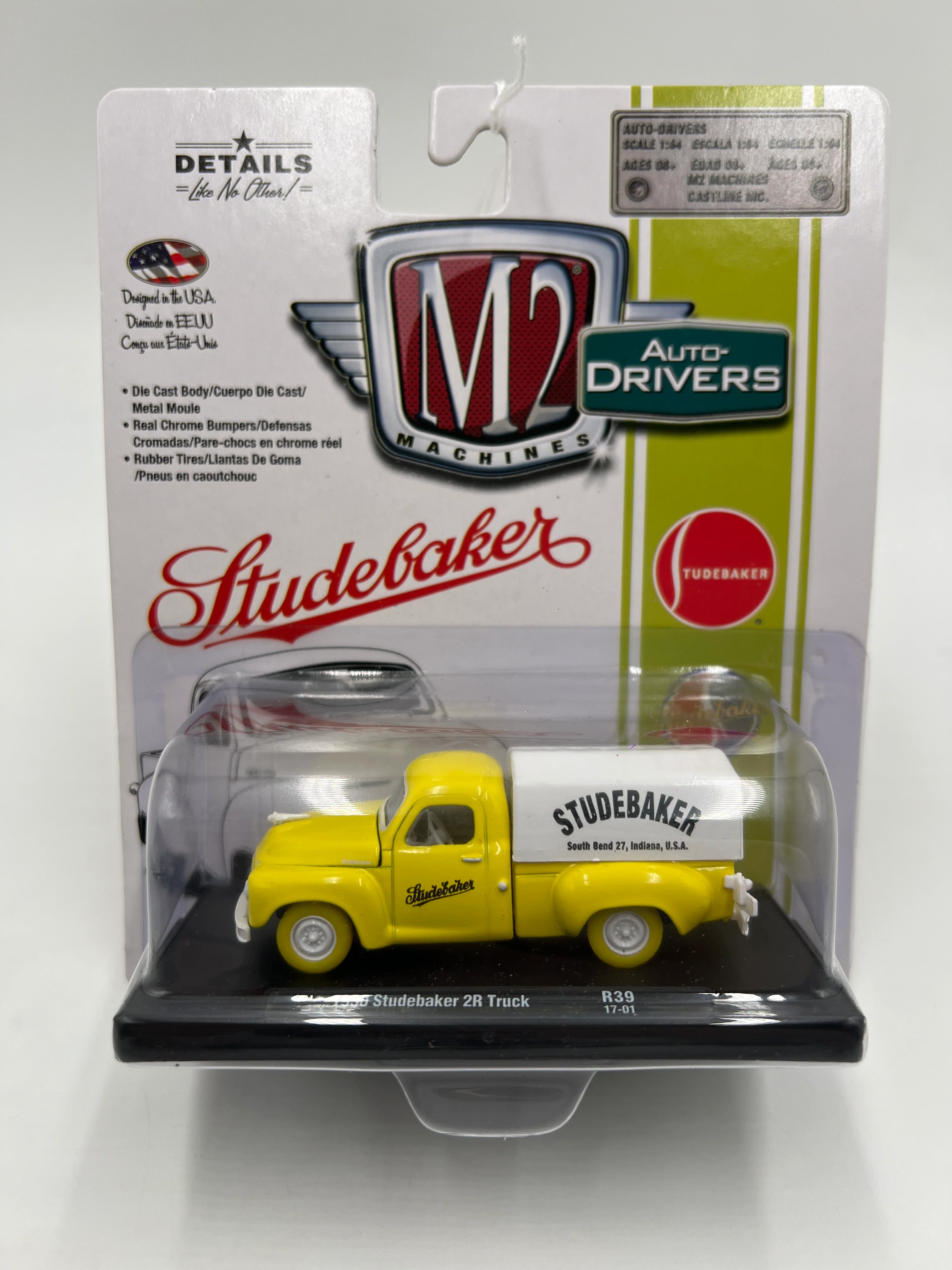 M2 Machines Auto-Drivers CHASE 1950 Studebaker 2R Truck Yellow R39 - Image 2
