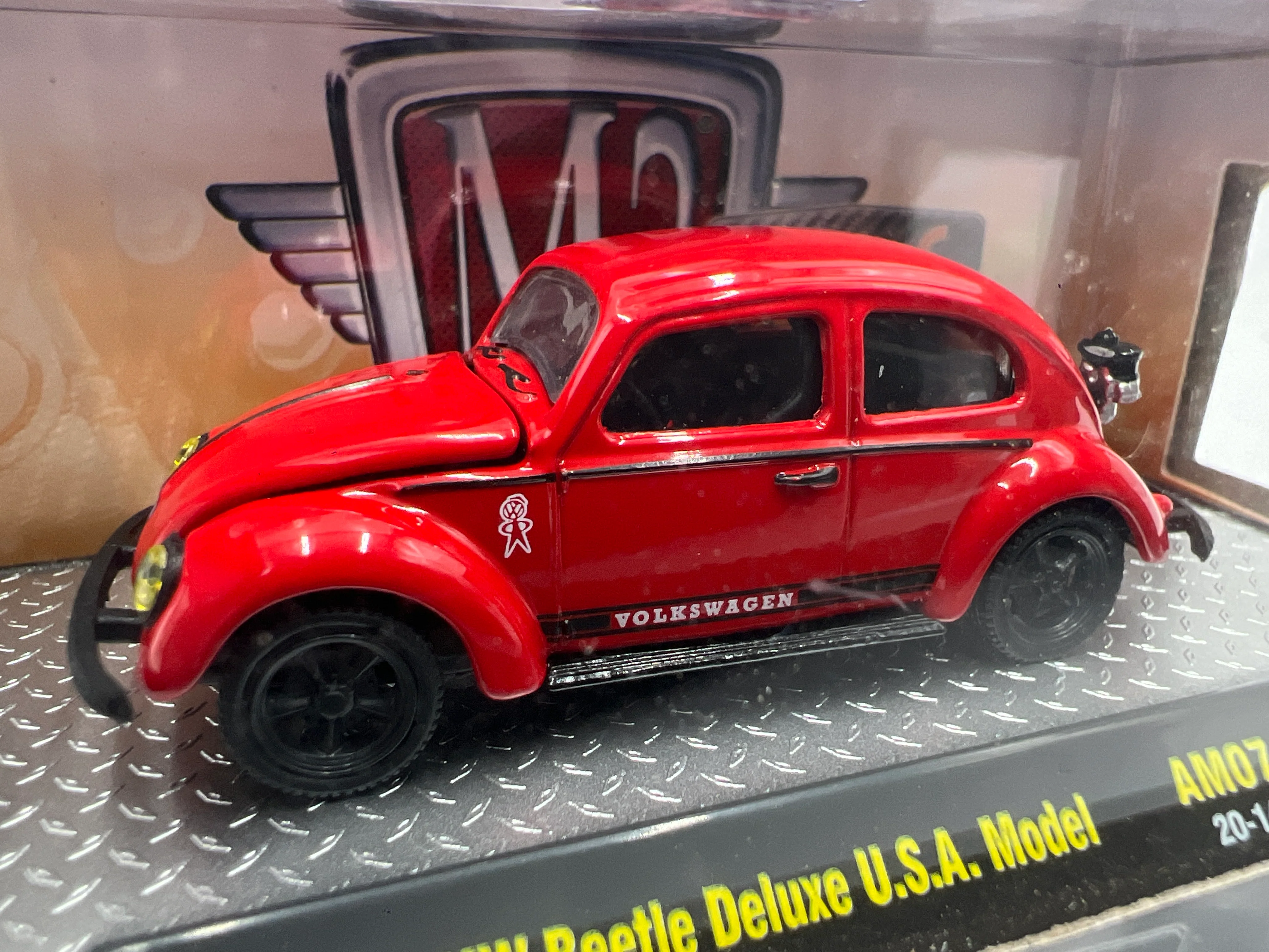 M2 Machines Auto-Mods 1953 VW Beetle Deluxe U.S.A. Model Red AM07 - Image 3