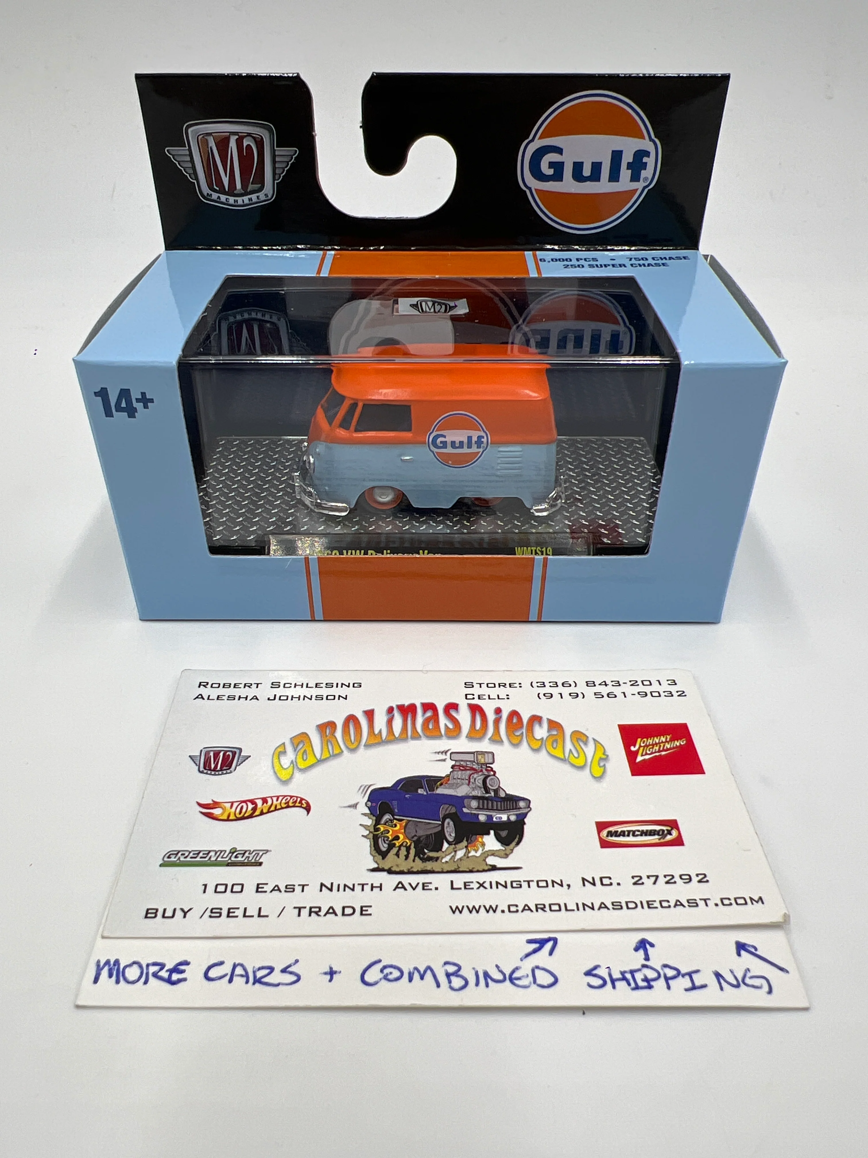 M2 Machines Walmart Exclusive Gulf Set 1960 VW Delivery Van Gulf Blue WMTS19