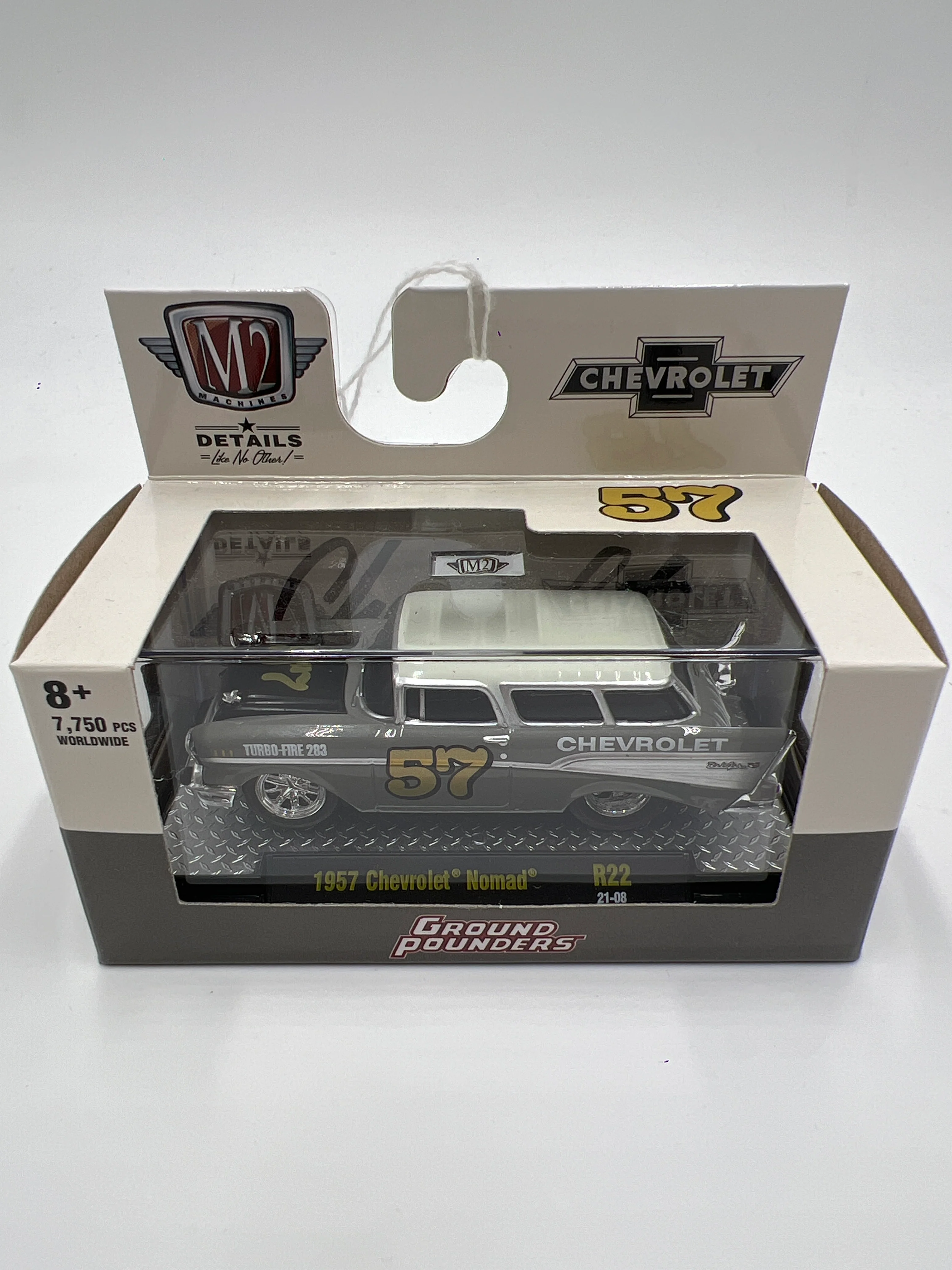 M2 Machines Ground Pounders 1957 Chevrolet Nomad Gray R22 - Image 2