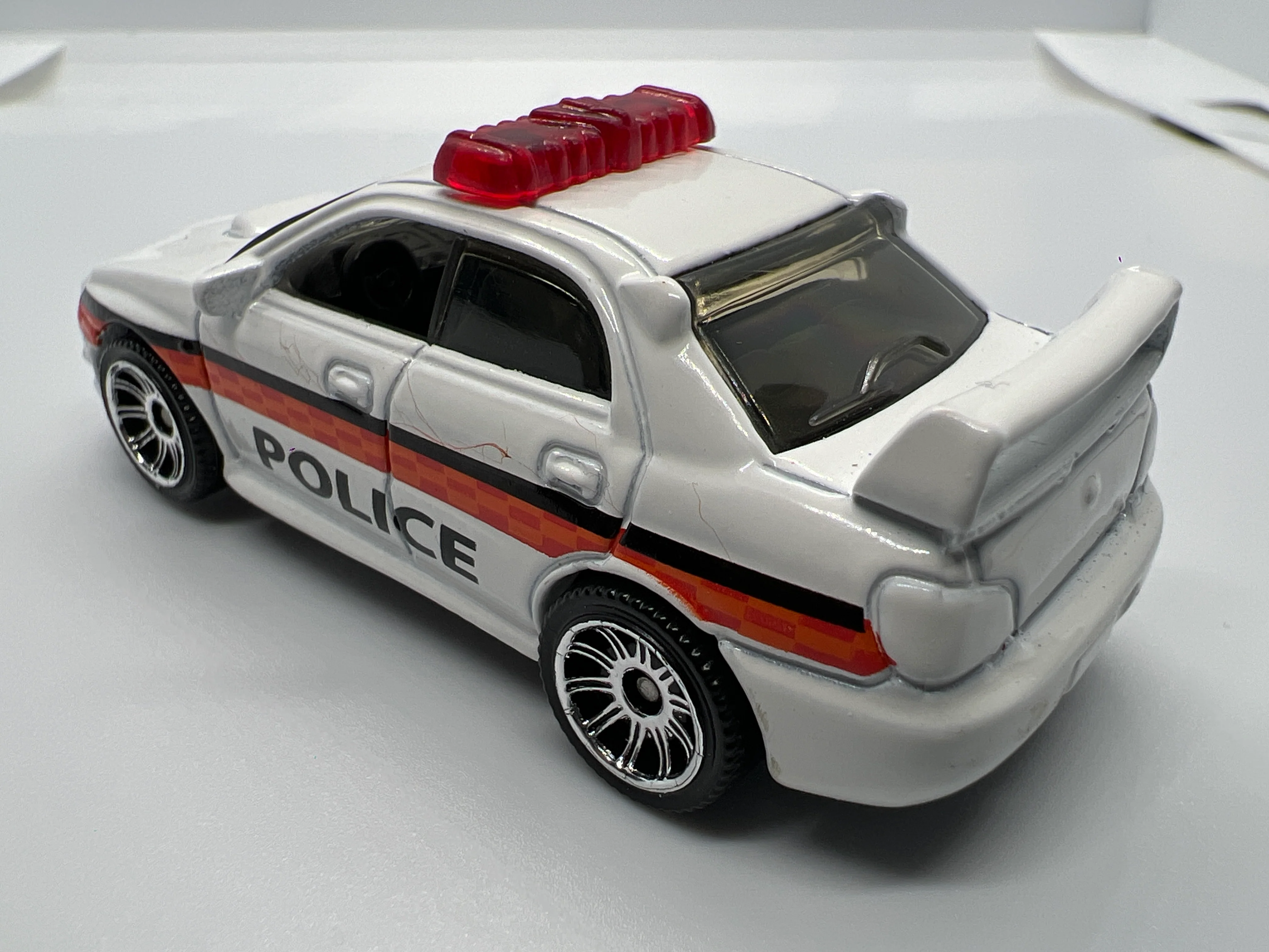 Matchbox 1/64 2007 Subaru Impreza WRX White Police Loose - Image 2