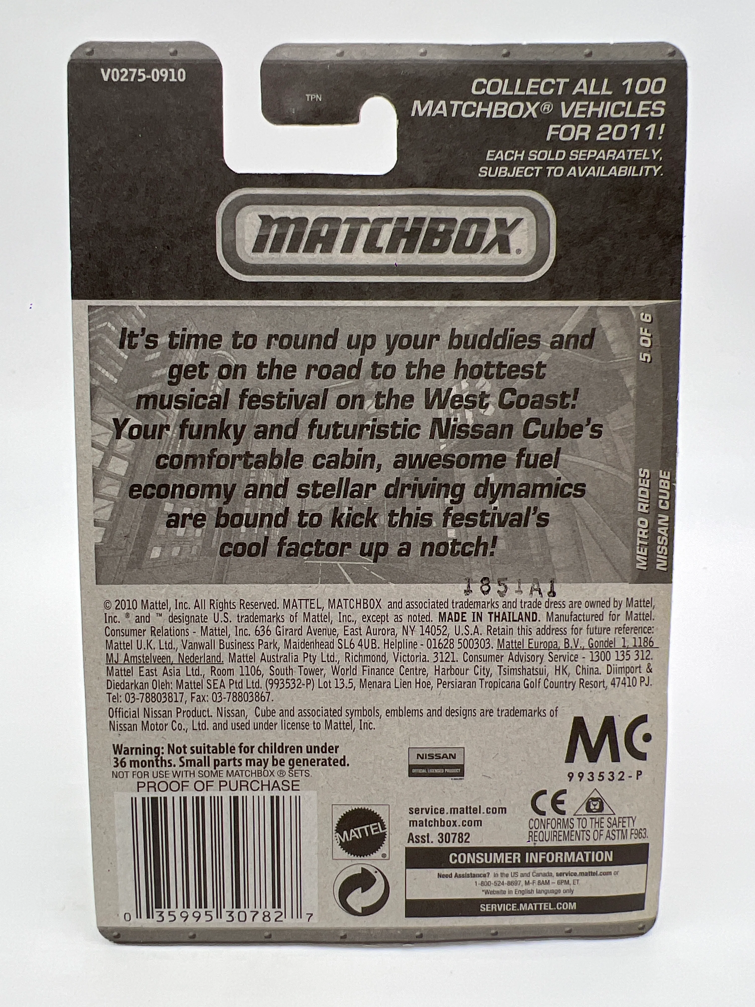 Matchbox Metro Rides #30 Nissan Cube Blue W/Protector - Image 6