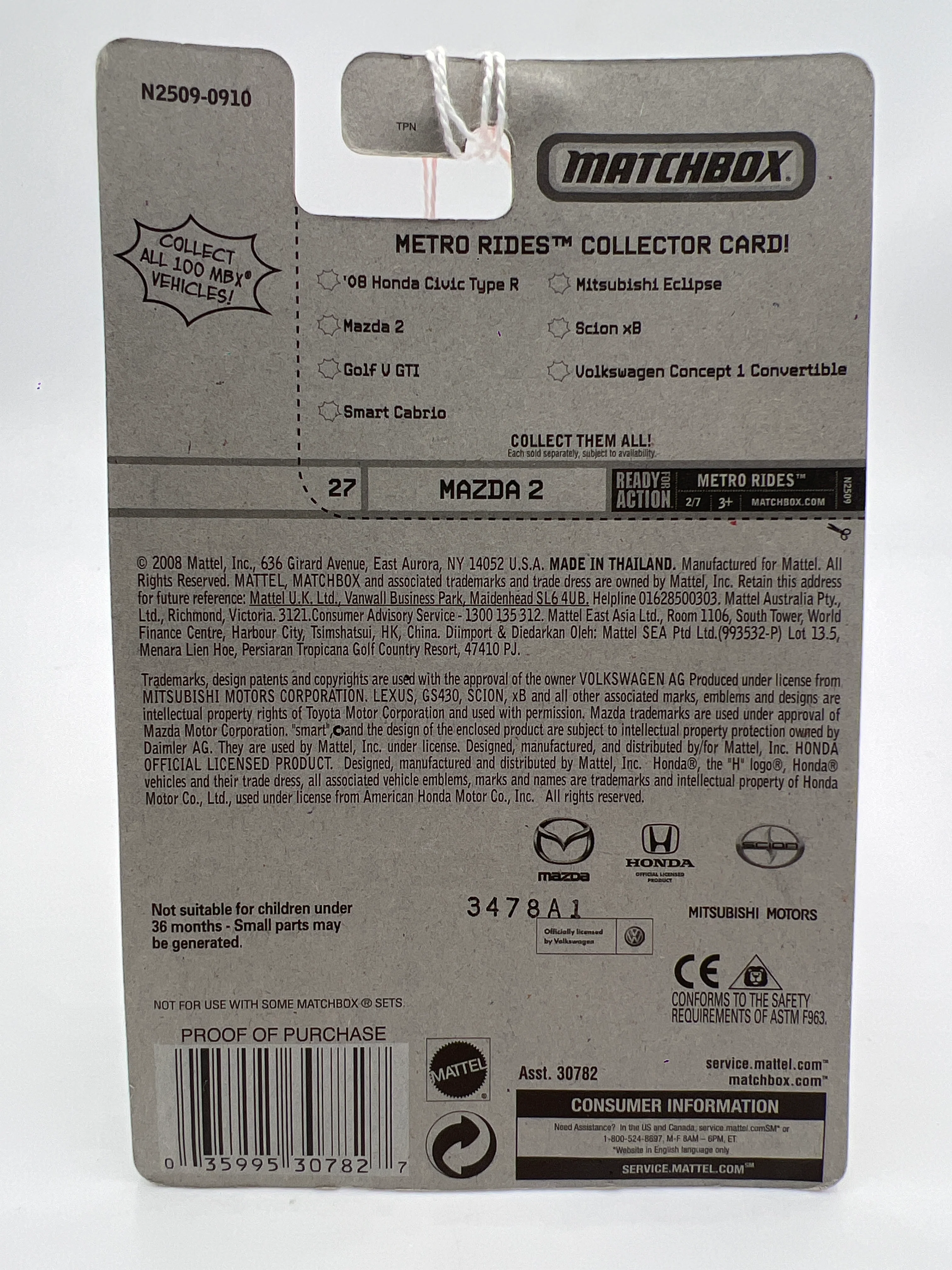 Matchbox #27 Metro Rides Mazda 2 Blue SR - Image 7