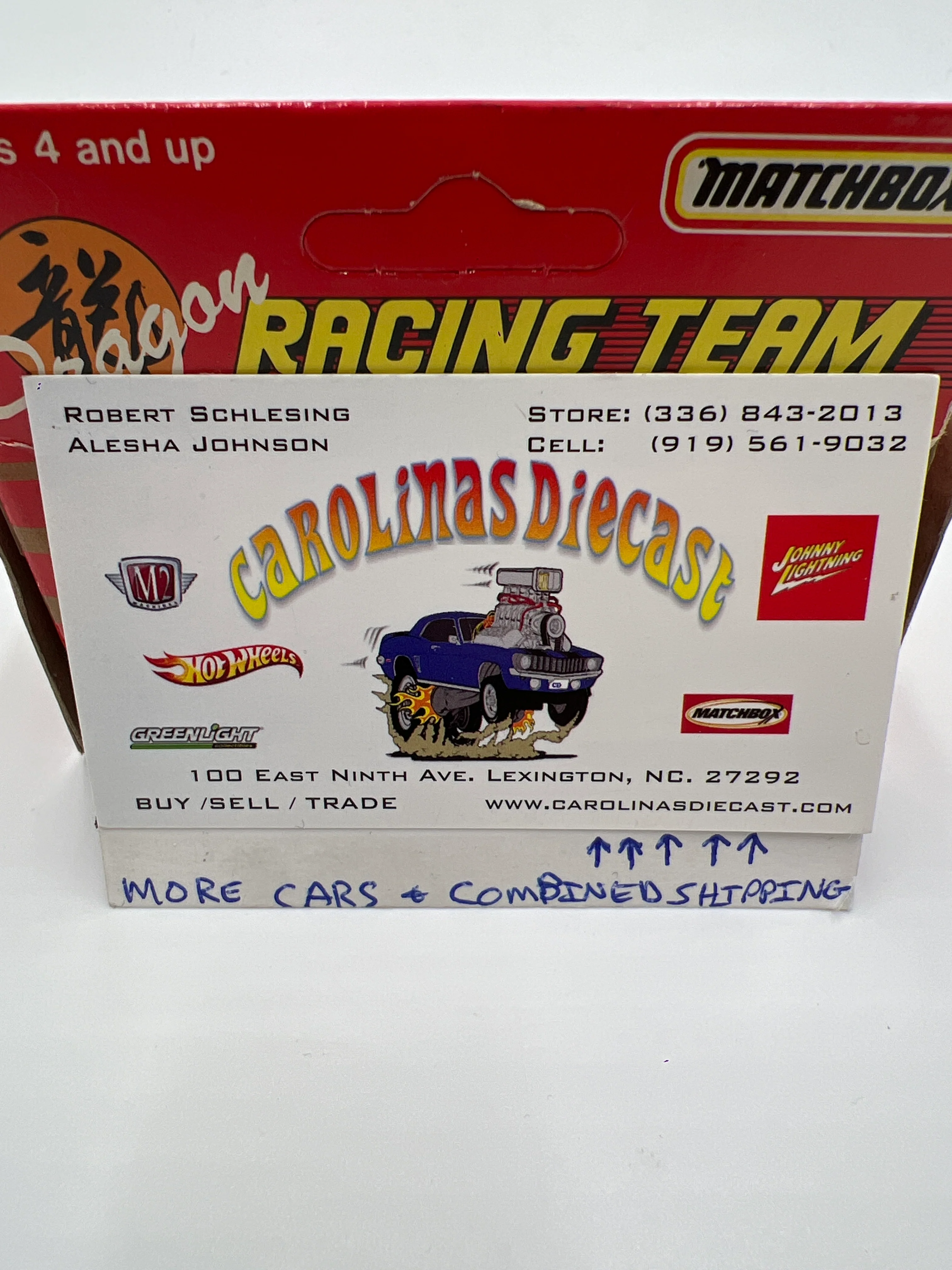 Matchbox Dragon Racing Team Unpunched Nissan 300ZX Turbo #7 Monkey Yellow (Box Opened) - Image 7