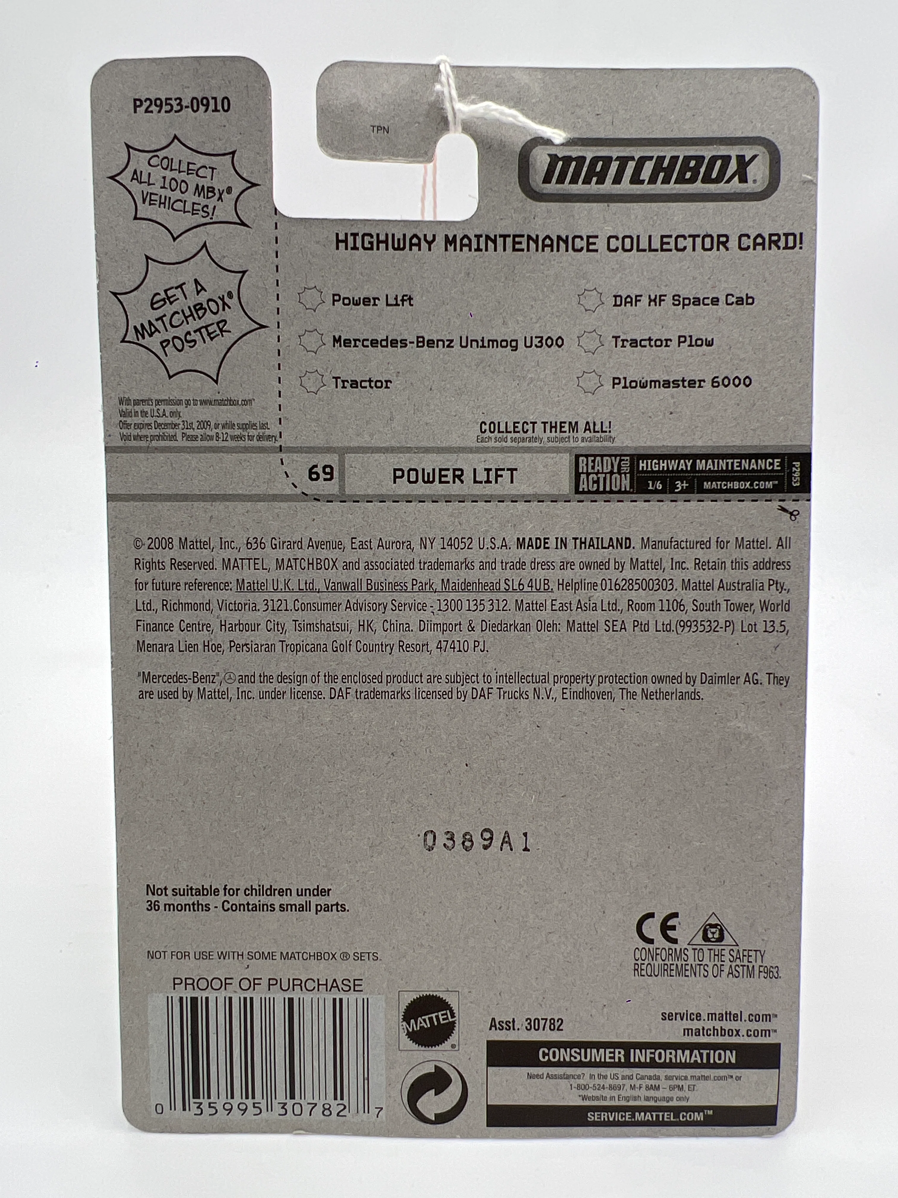 Matchbox #69 Highway Maintenance Power Lift Gray/Blue 206F - Image 7