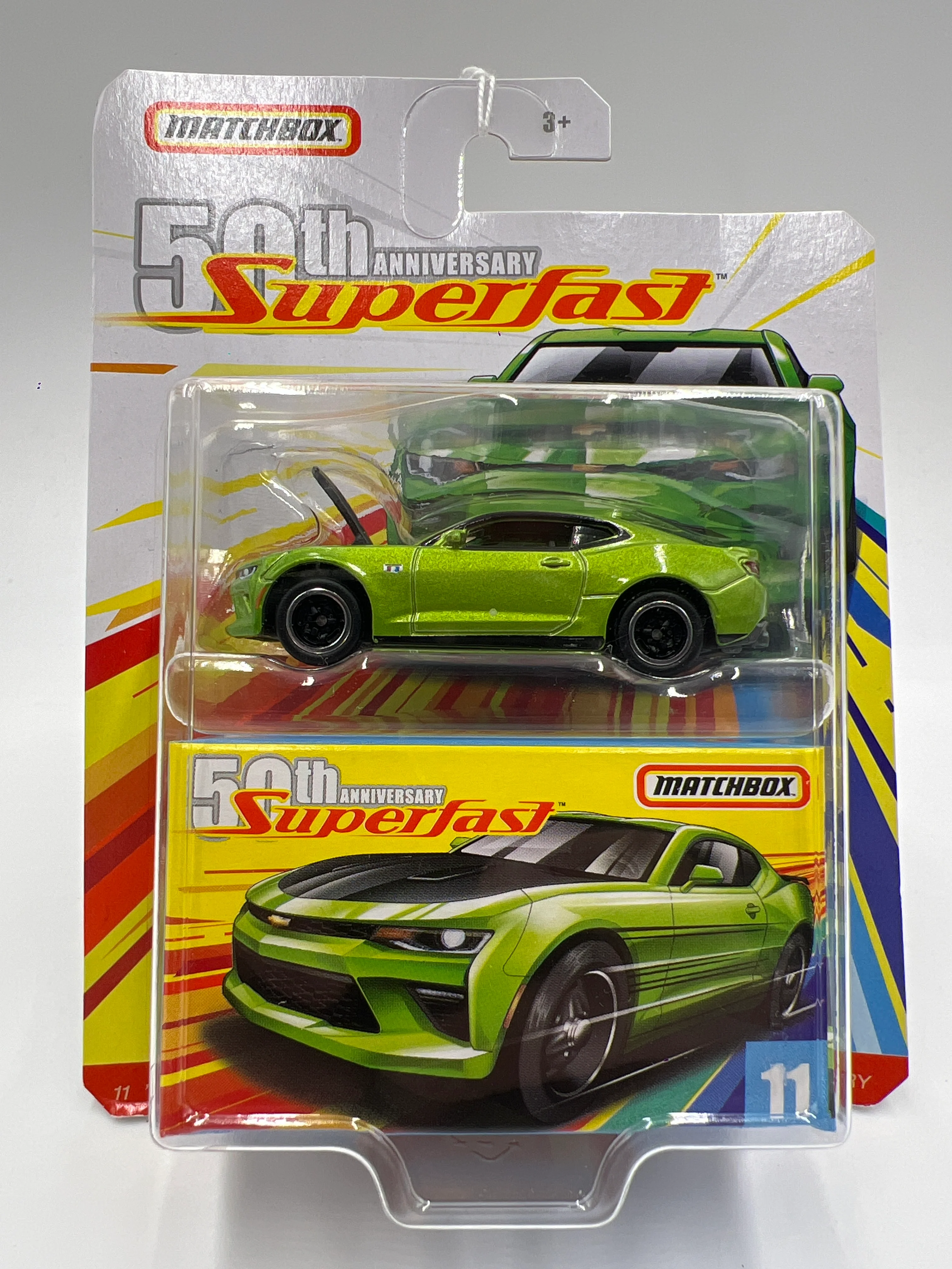 Matchbox 50th Anniversary Superfast #11 17 Chevy Camaro Green 172C - Image 2