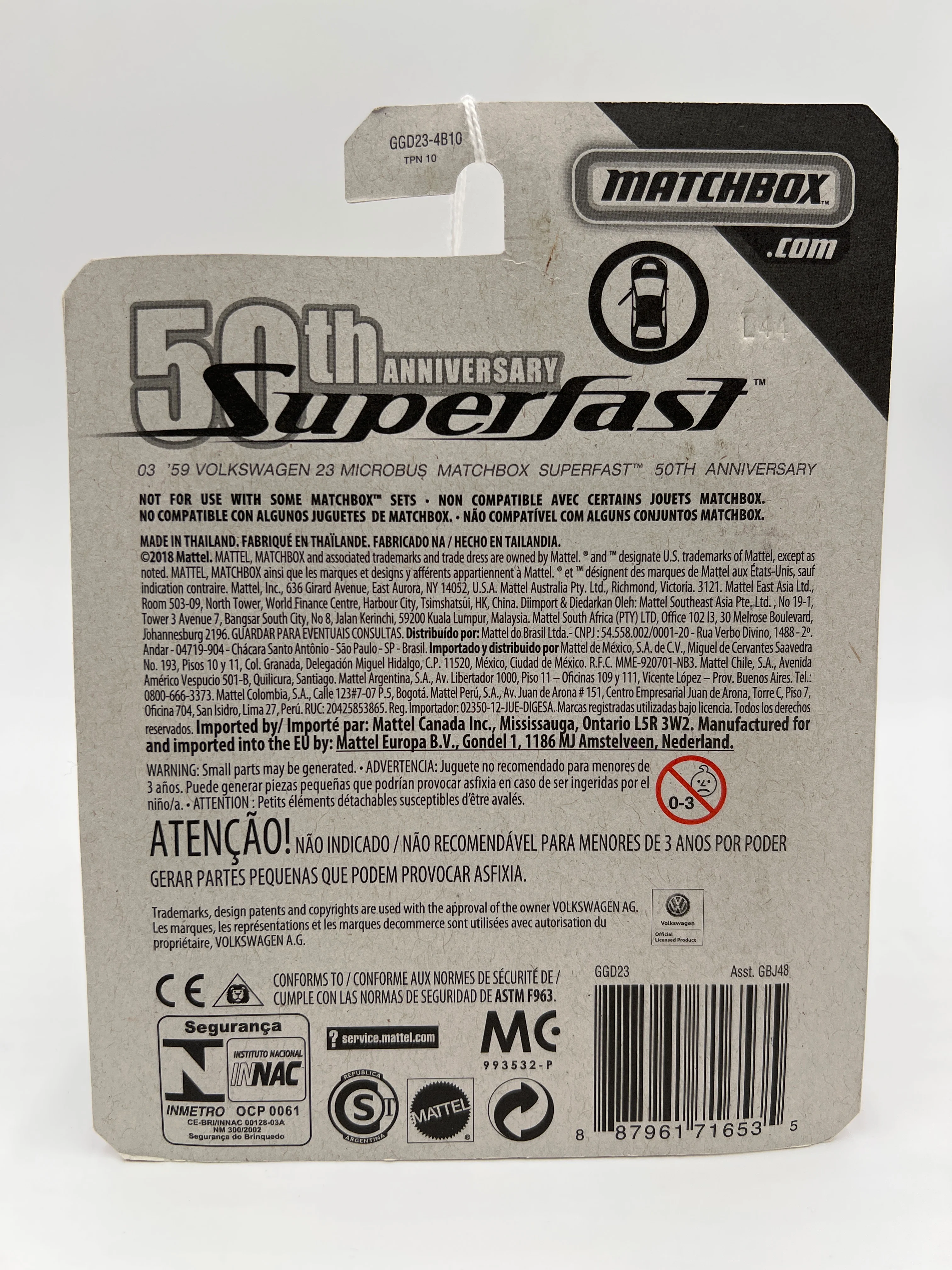 Matchbox 50th Anniversary Superfast #3 59 Volkswagen 23 Microbus Red/White crushed blister 173B - Image 6