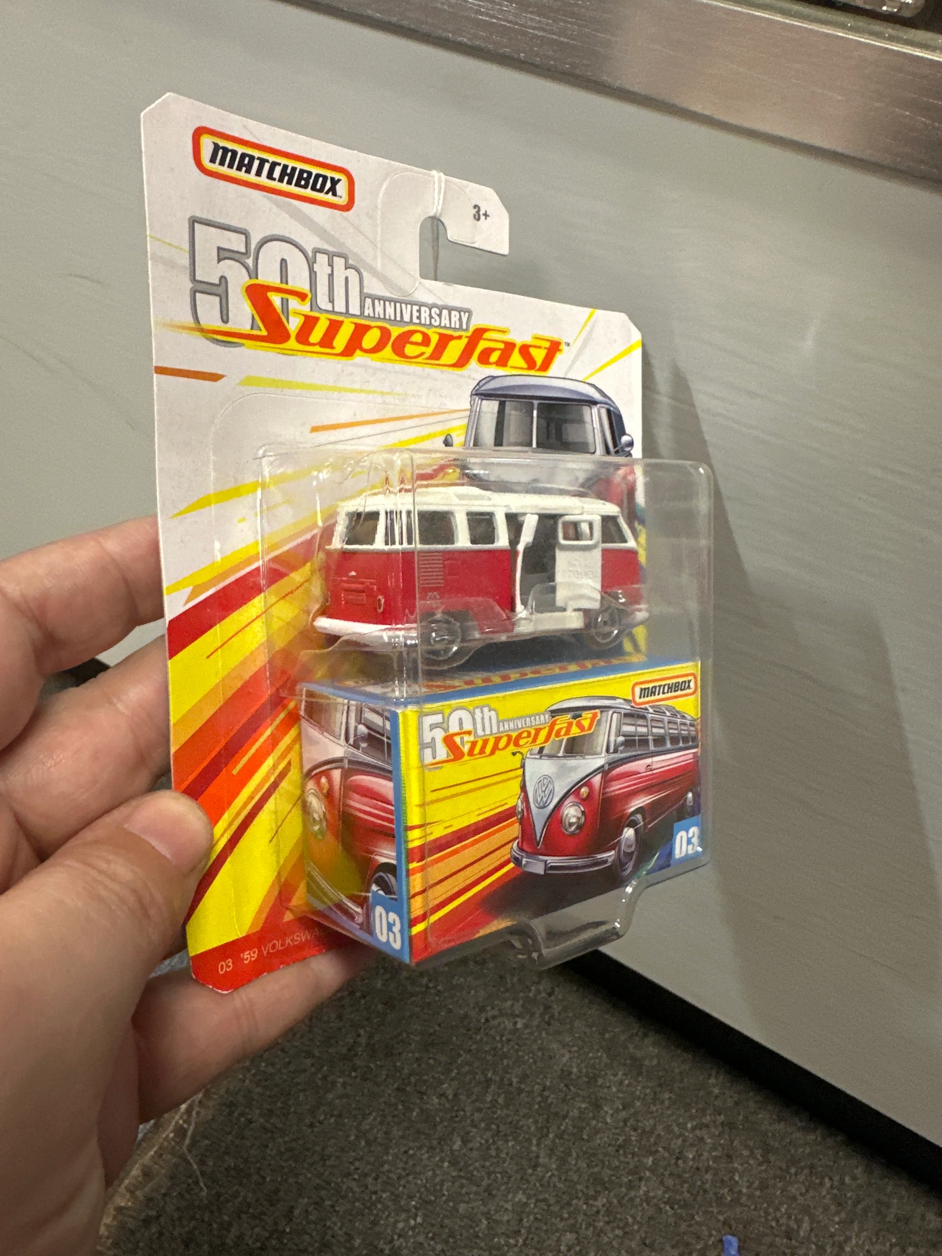 Matchbox 50th Anniversary Superfast #3 59 Volkswagen 23 Microbus Red/White crushed blister 173B - Image 8