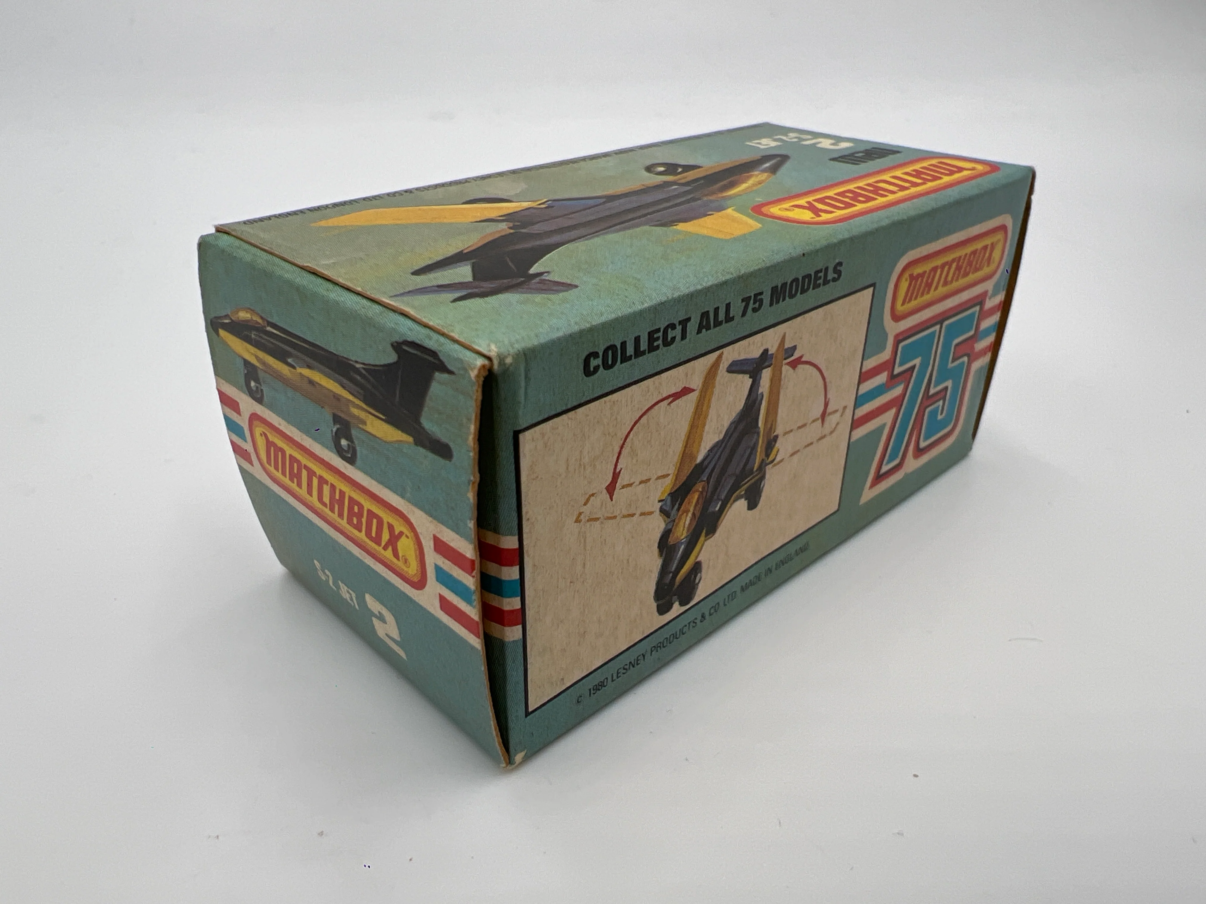 Matchbox 75 #2 S-2 Jet W/Box Black/Yellow - Image 6