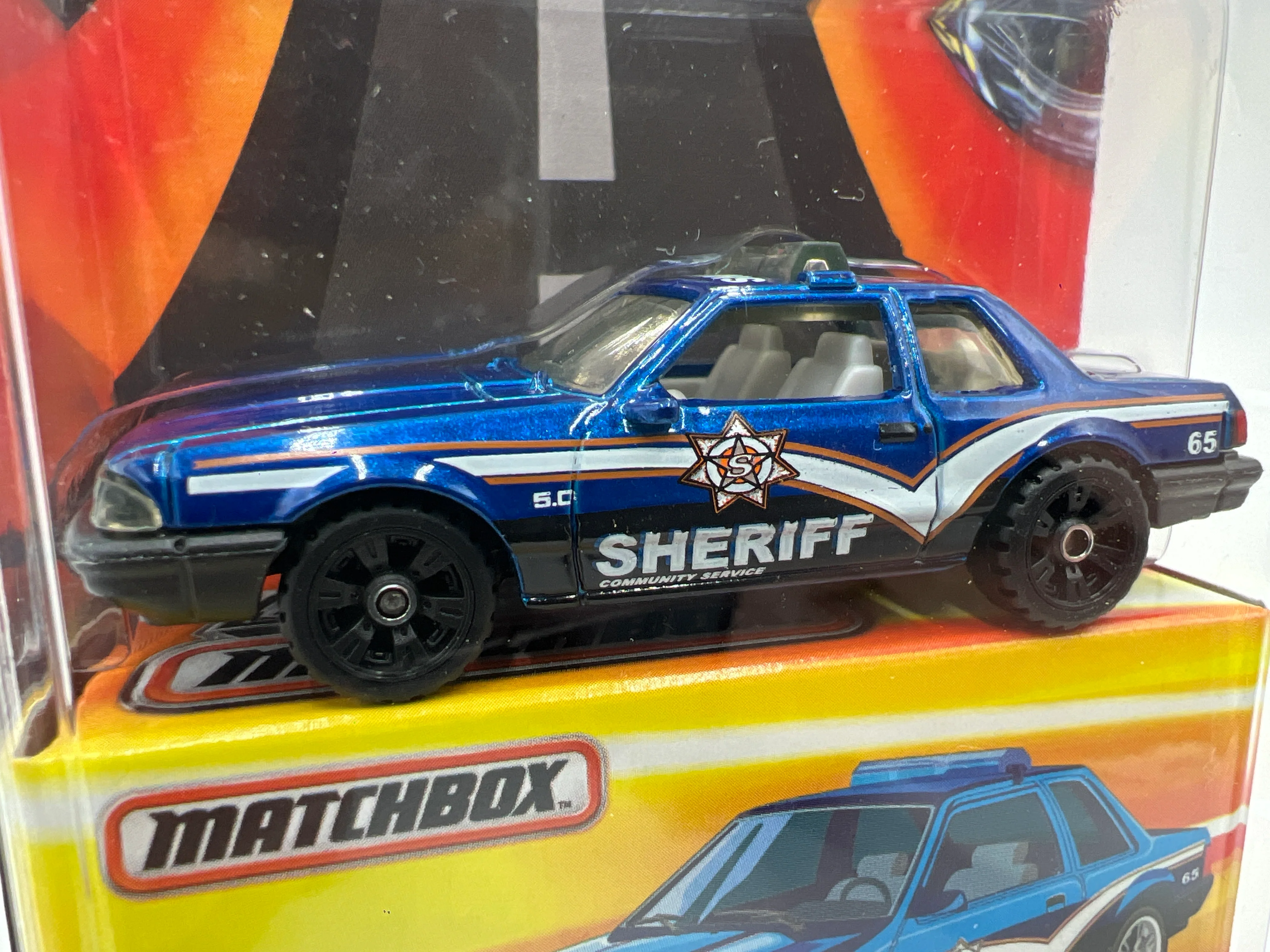 Matchbox Best of Matchbox Series 1 93 Ford Mustang LX SSP Sheriff 168K - Image 3
